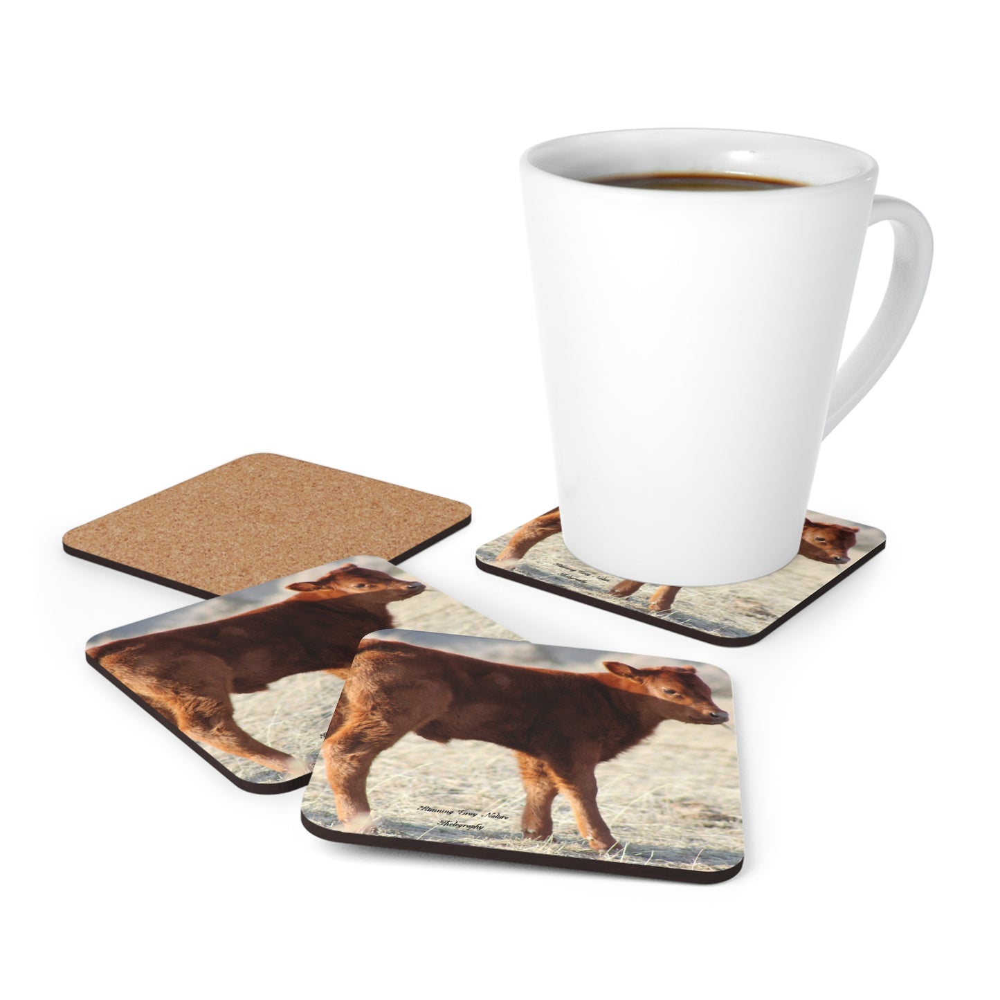 Baby Calf 198 Corkwood Coaster Set