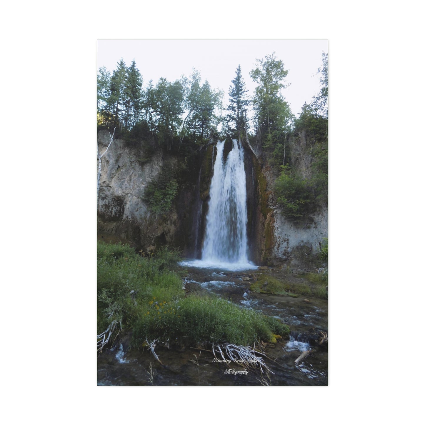 Spearfish Canyon Waterfall Matte Canvas, Stretched, 1.25"