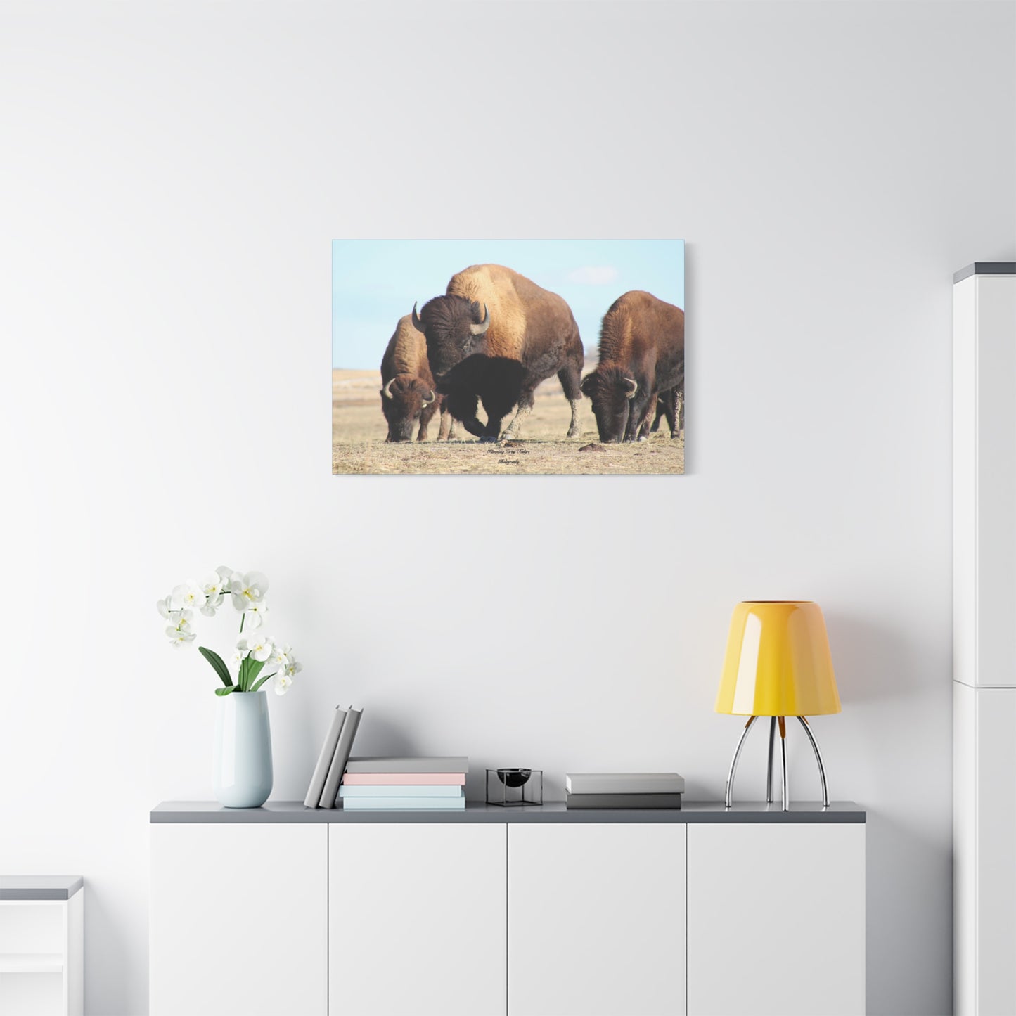 Buffalo Herd Matte Canvas, Stretched, 1.25"