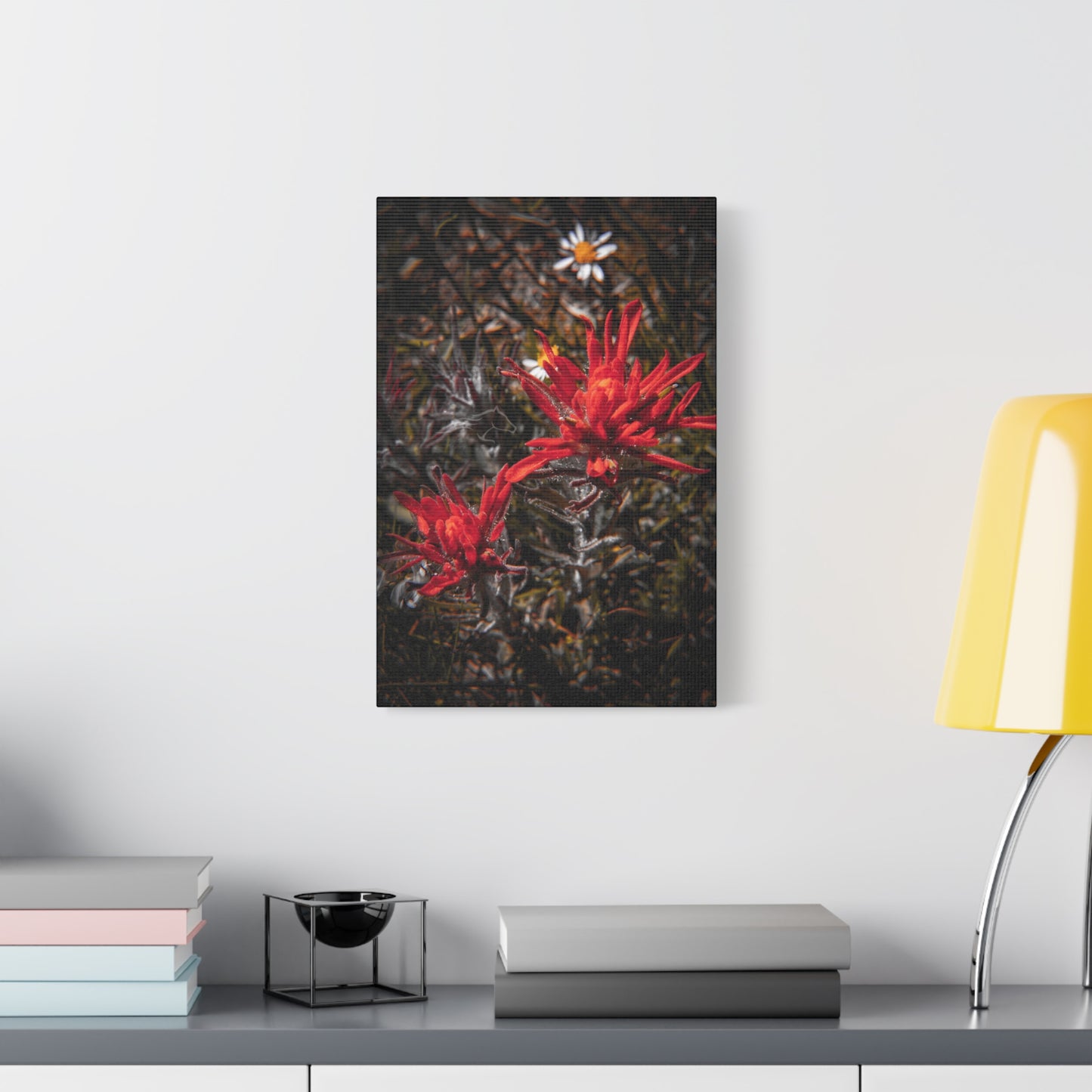 Black and Red Indian Paint Brush Canvas