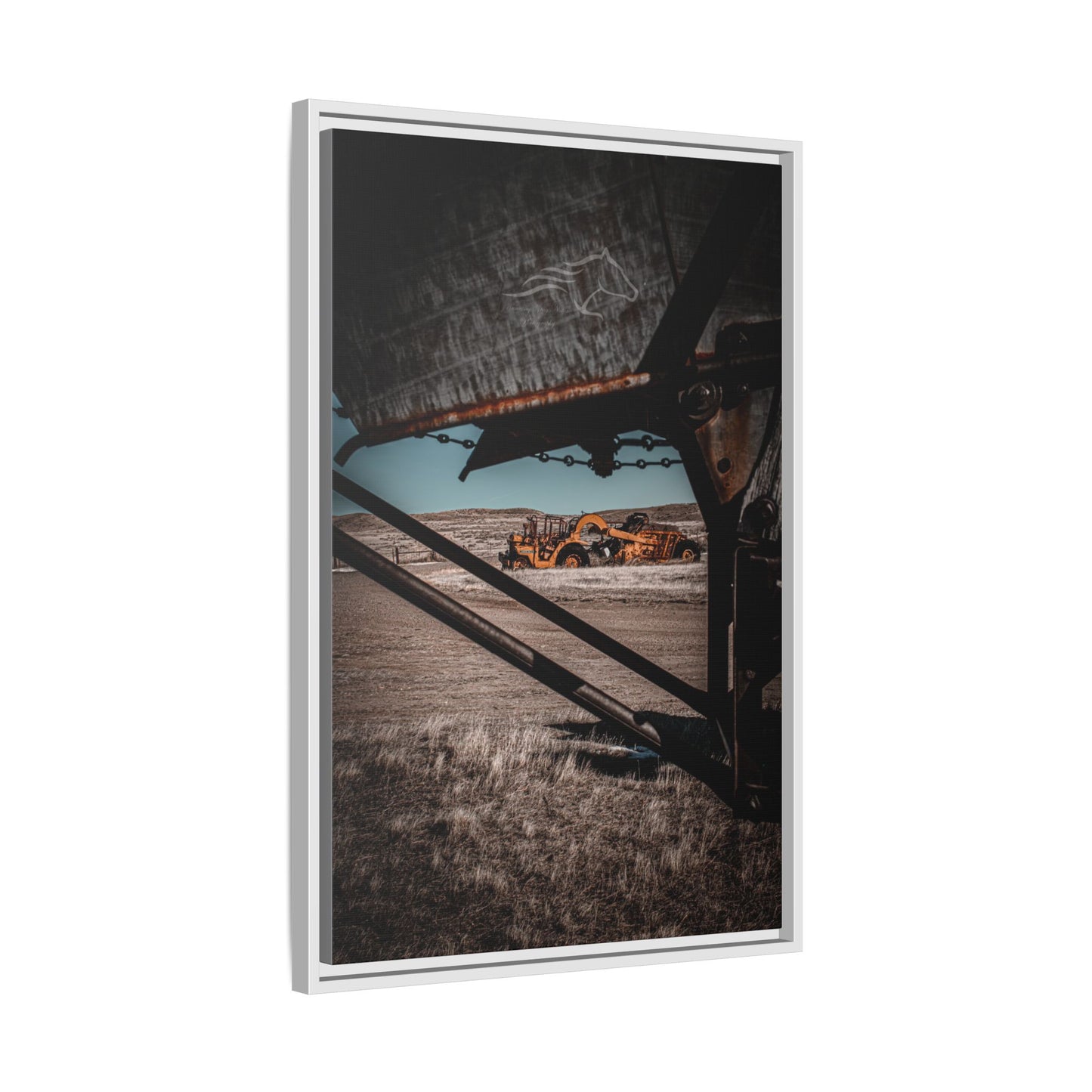 Rustic Yellow John Deer Framed Canvas