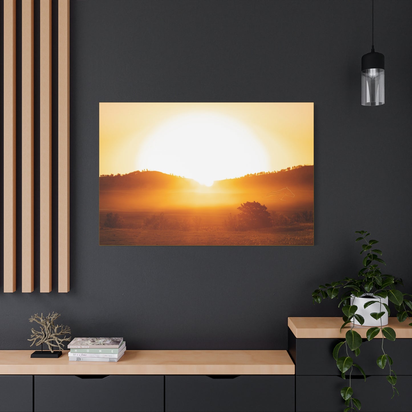 Buffalo Round Up Sunrise Canvas