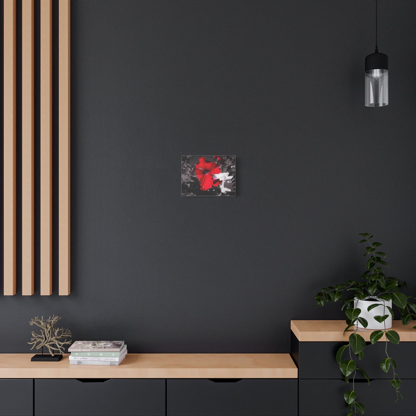 Black and Red Flower Canvas