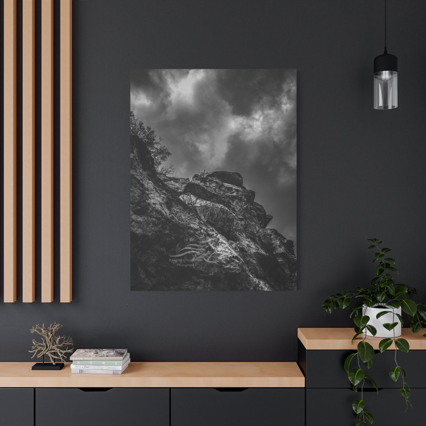 Black and White Sky View Ayres Natural Bridge Canvas