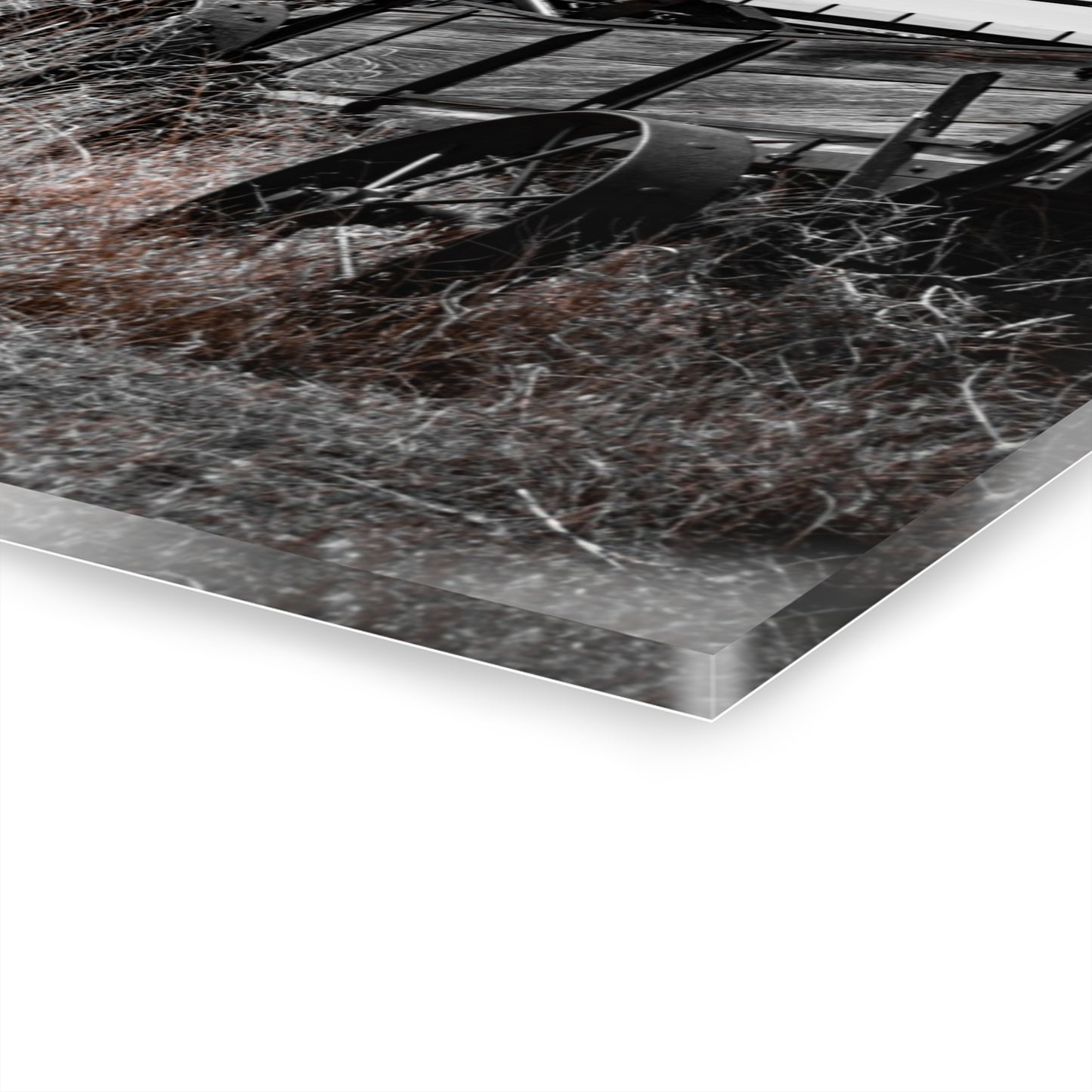 Rustic Black and White Wagon Acrylic