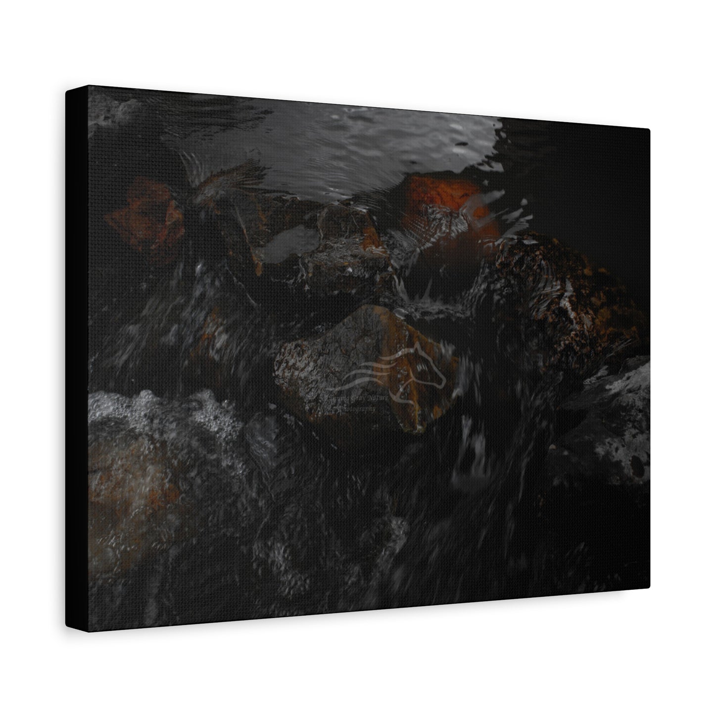 Dark Water Rocks Canvas