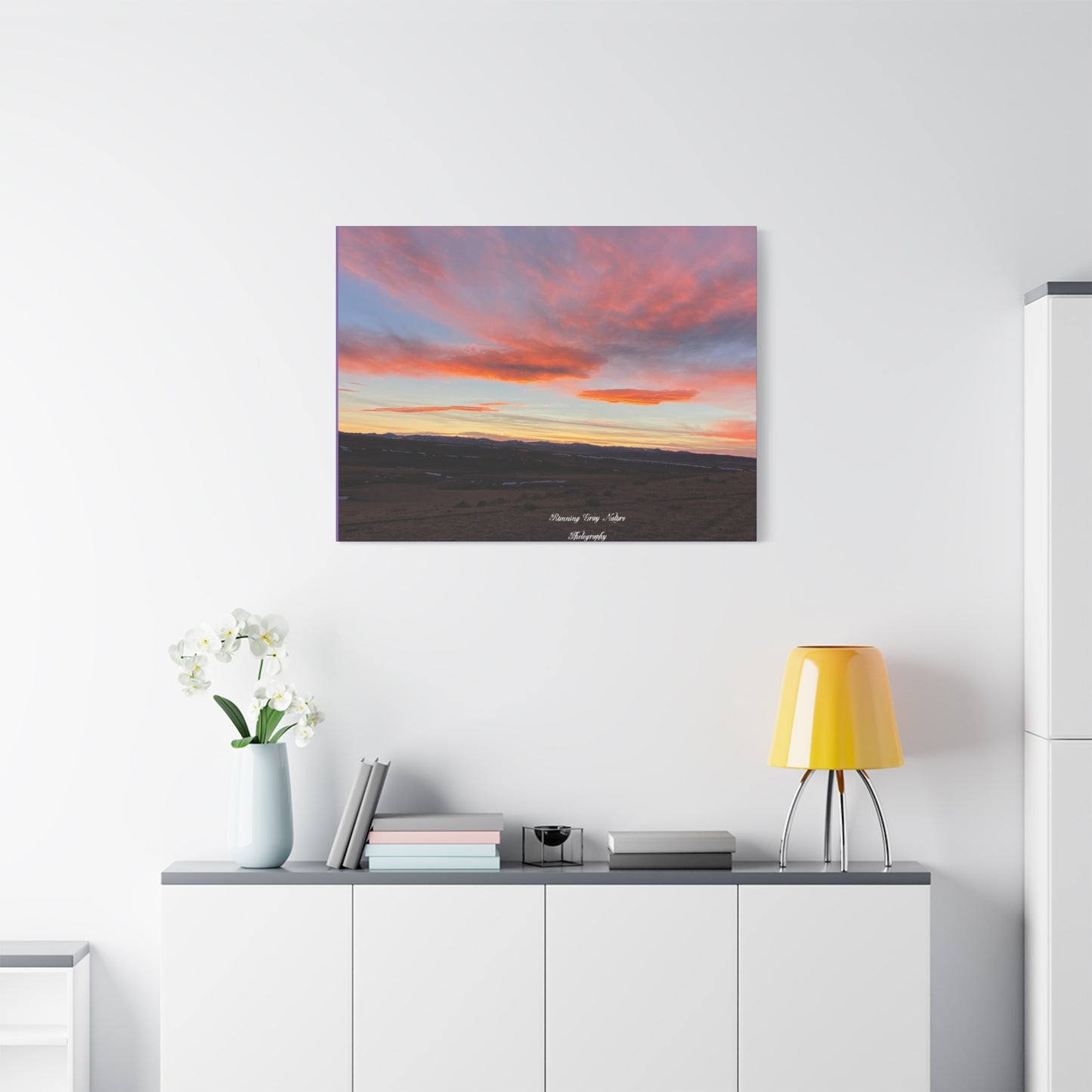 Wyoming Sunset Matte Canvas, Stretched, 1.25"