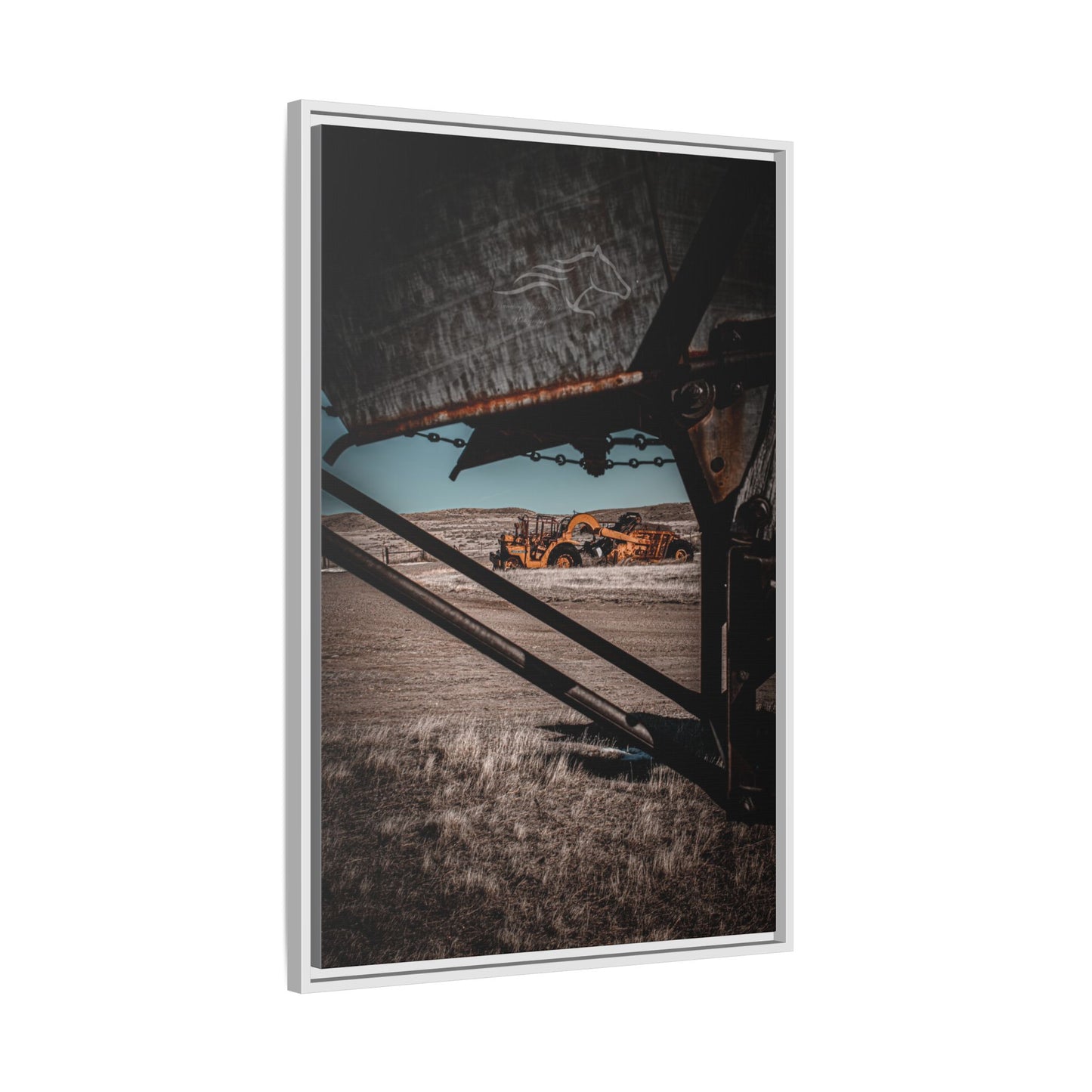 Rustic Yellow John Deer Framed Canvas