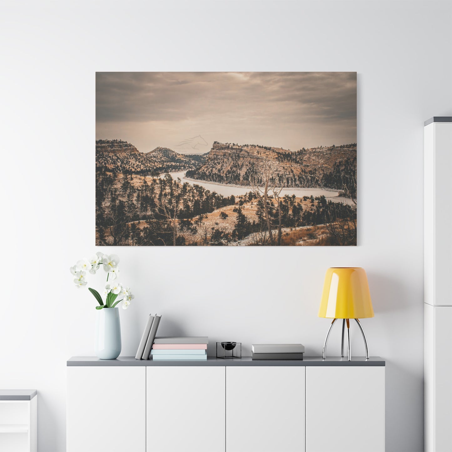 Rustic Mountain Landscape Canvas