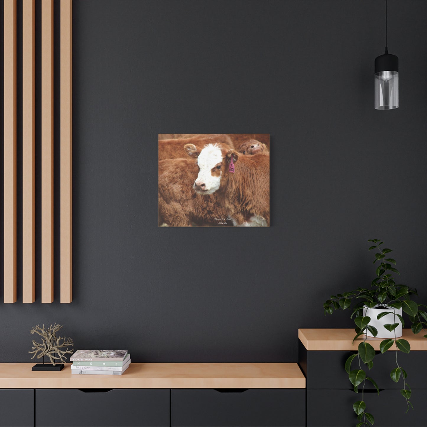 Red, White-Faced Calf Matte Canvas, Stretched, 1.25"