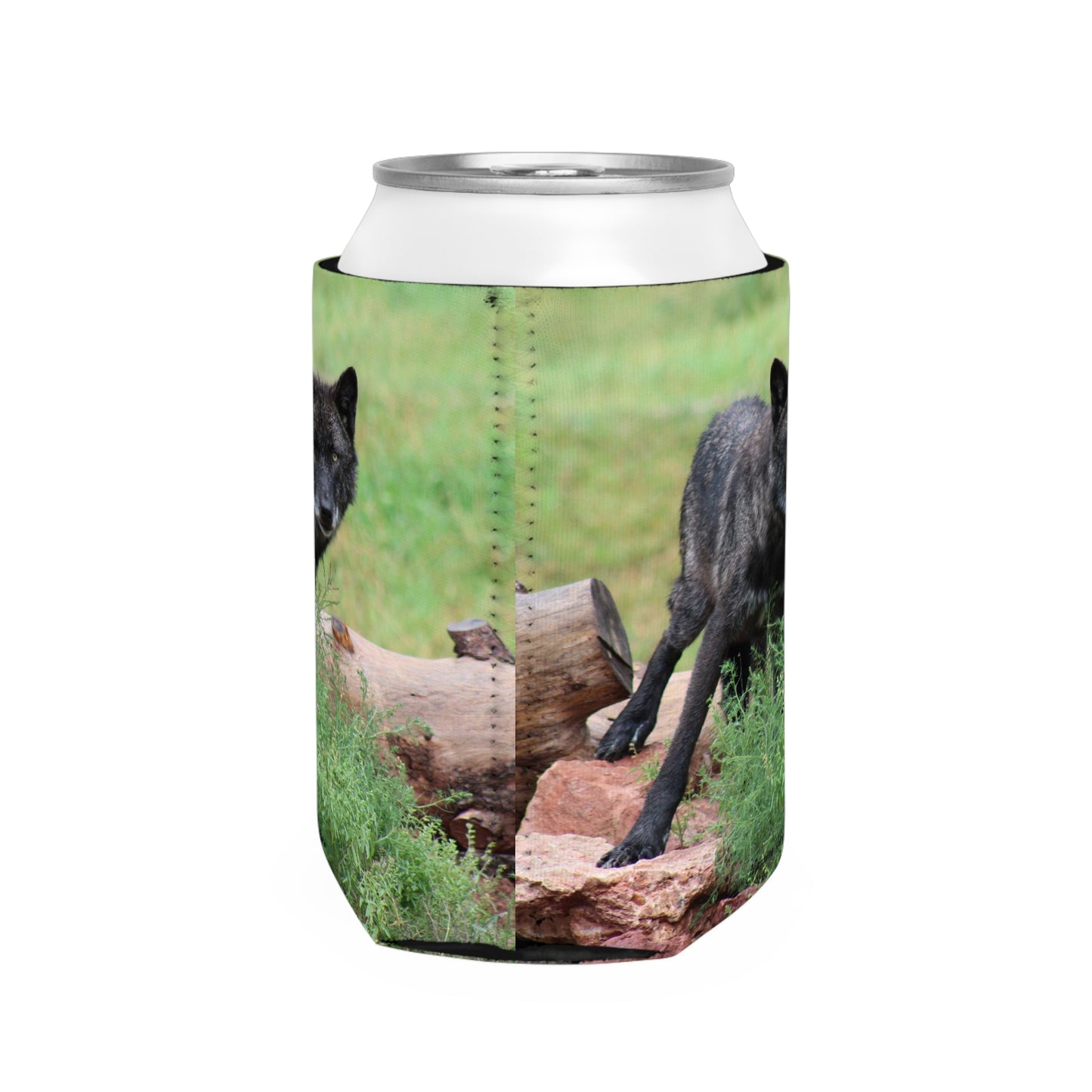 Black Wolf Can Koozie Sleeve