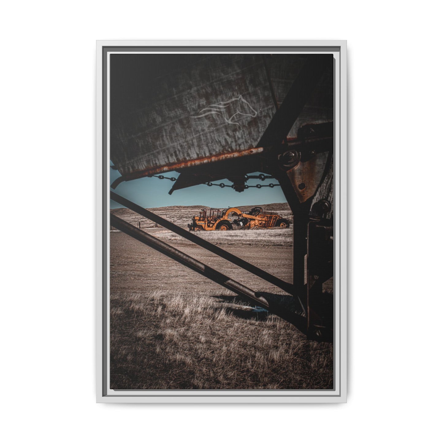 Rustic Yellow John Deer Framed Canvas