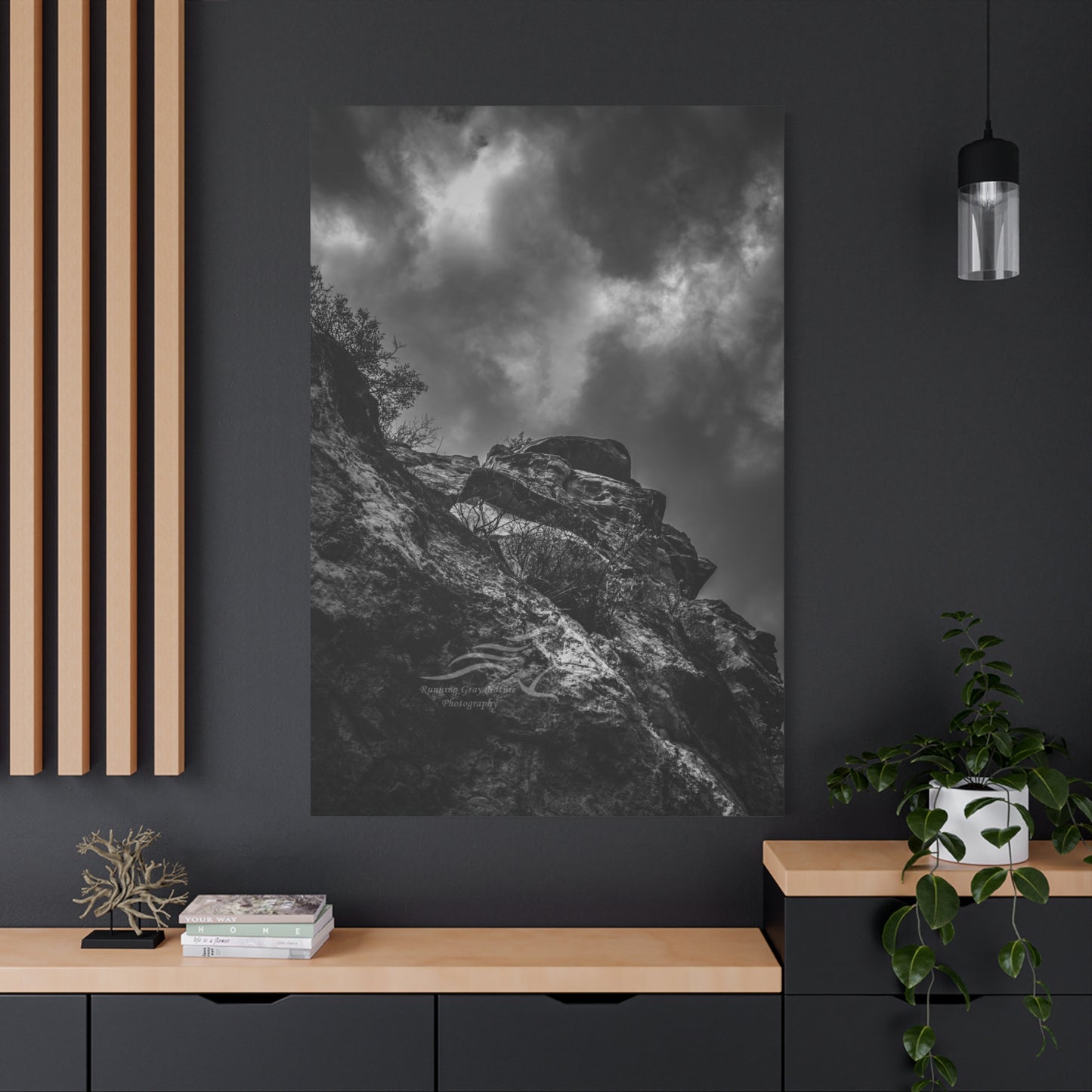Black and White Sky View Ayres Natural Bridge Canvas
