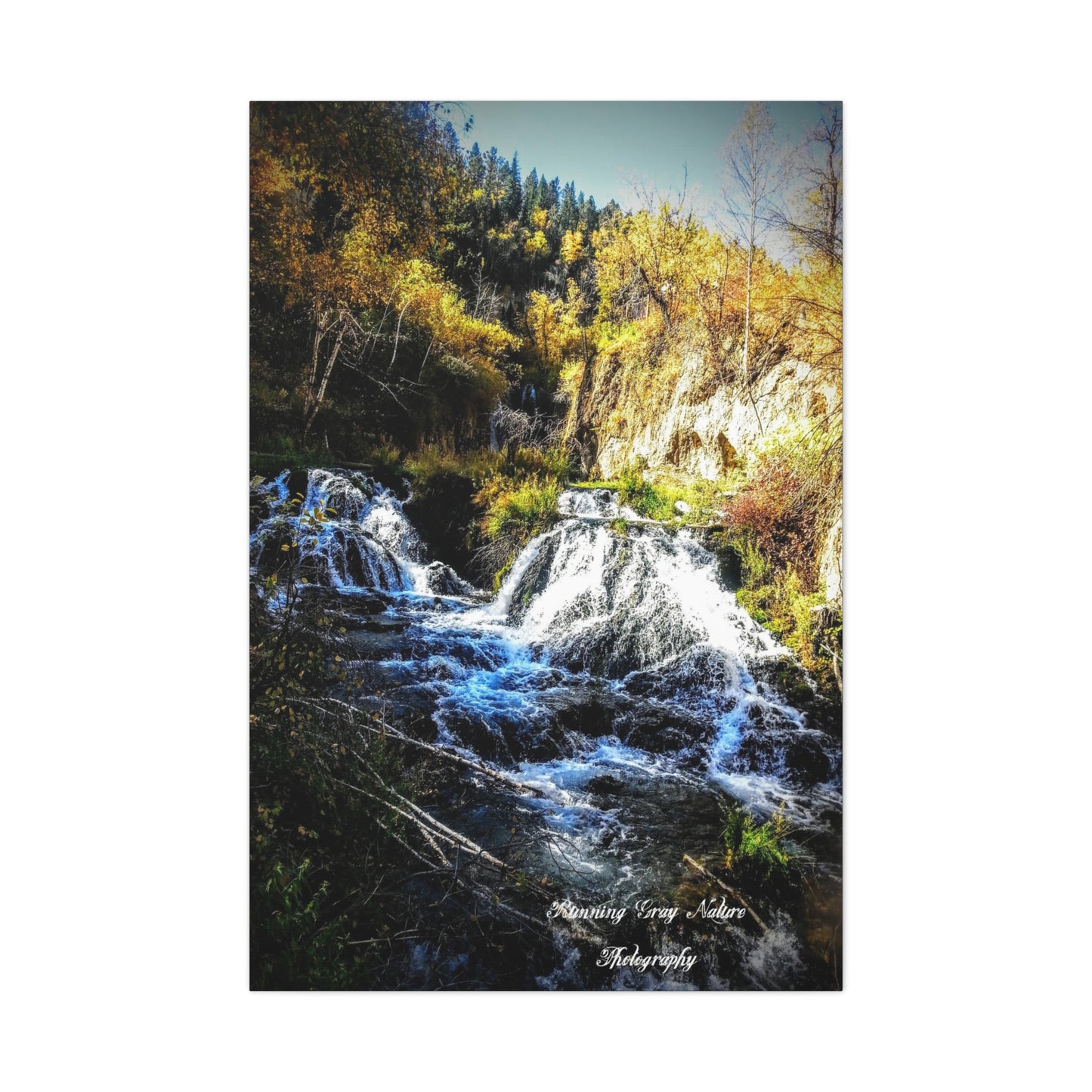 Spearfish, SD Roughlock Falls Matte Canvas, Stretched, 1.25"