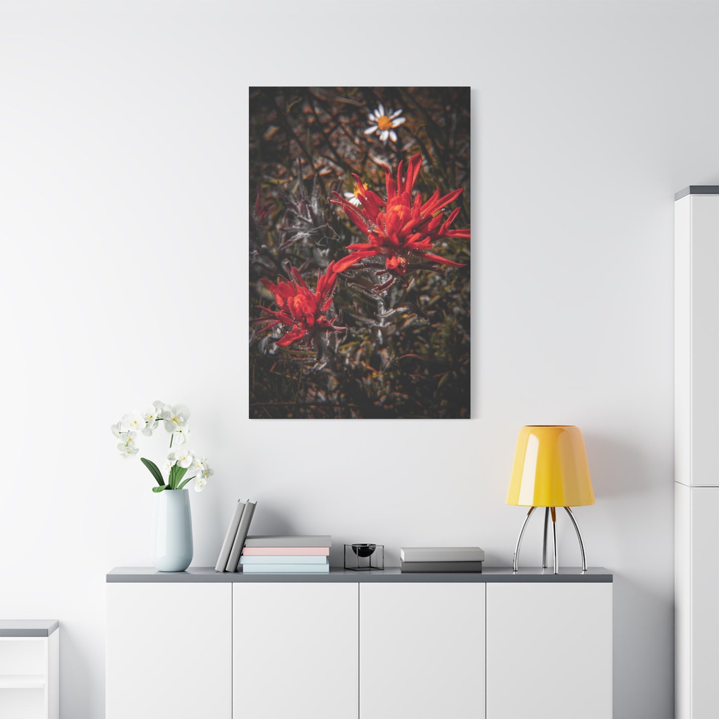 Black and Red Indian Paint Brush Canvas