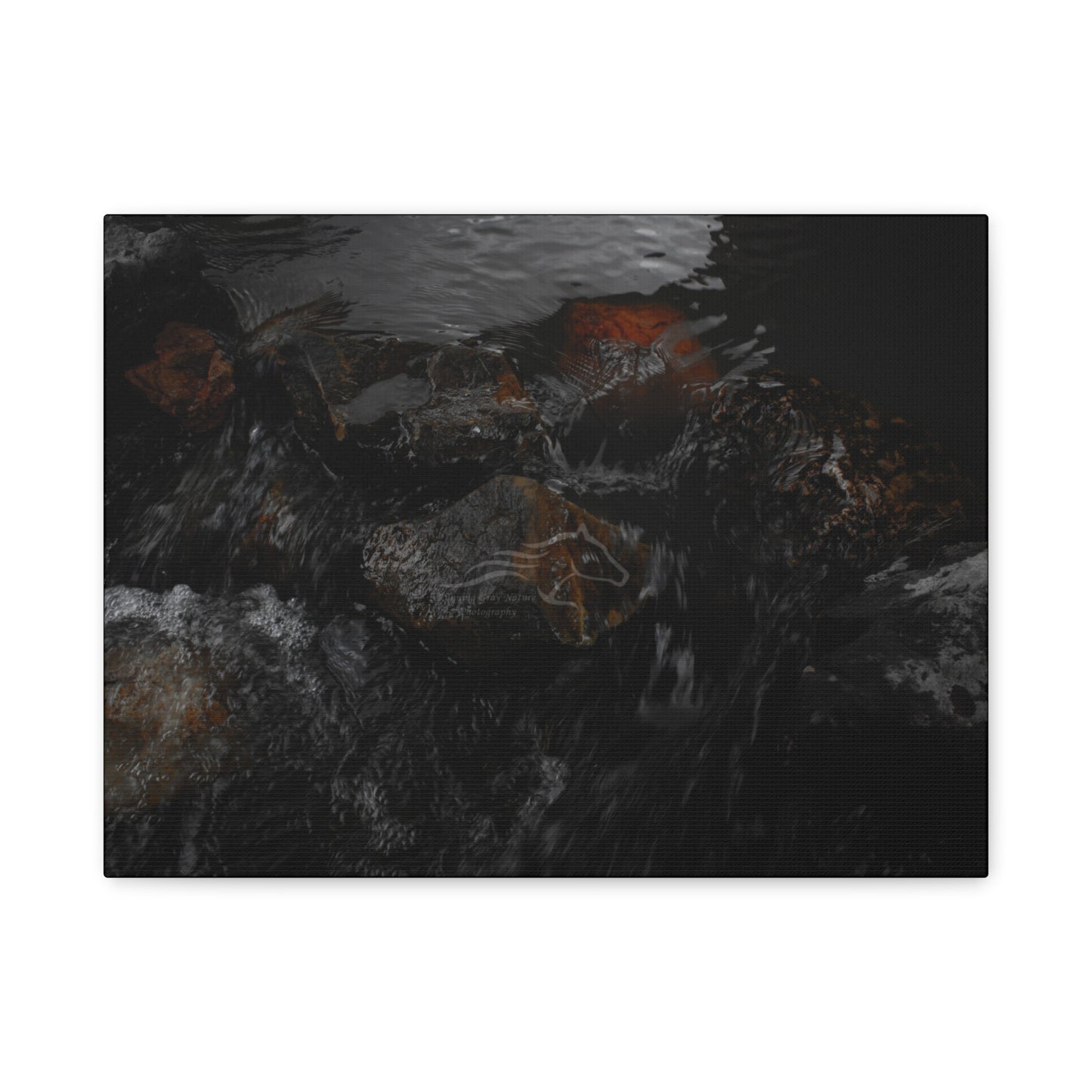 Dark Water Rocks Canvas
