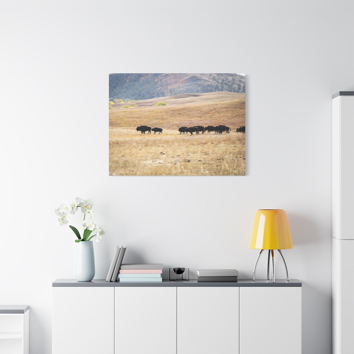 Beginning Buffalo Herd Canvas