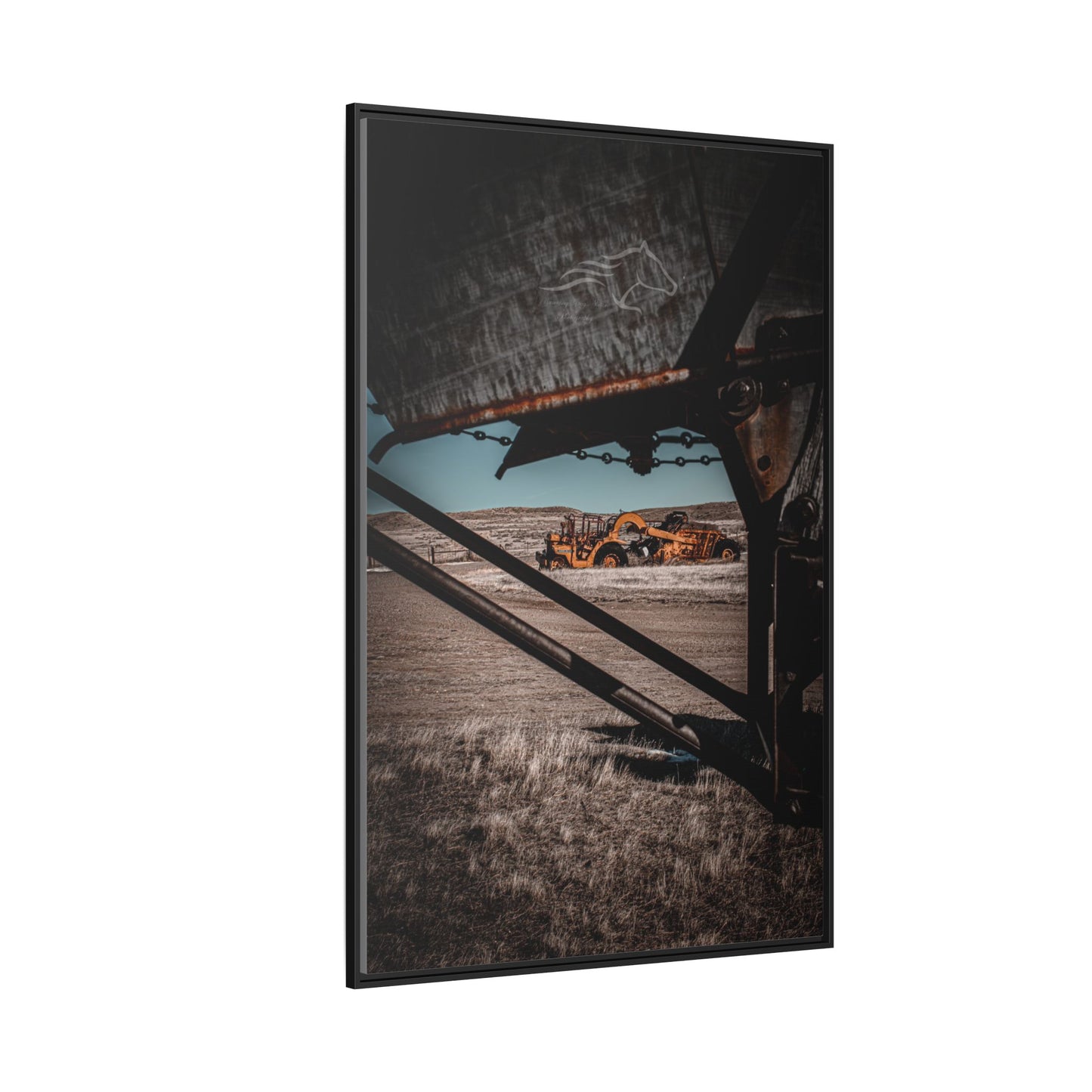 Rustic Yellow John Deer Framed Canvas