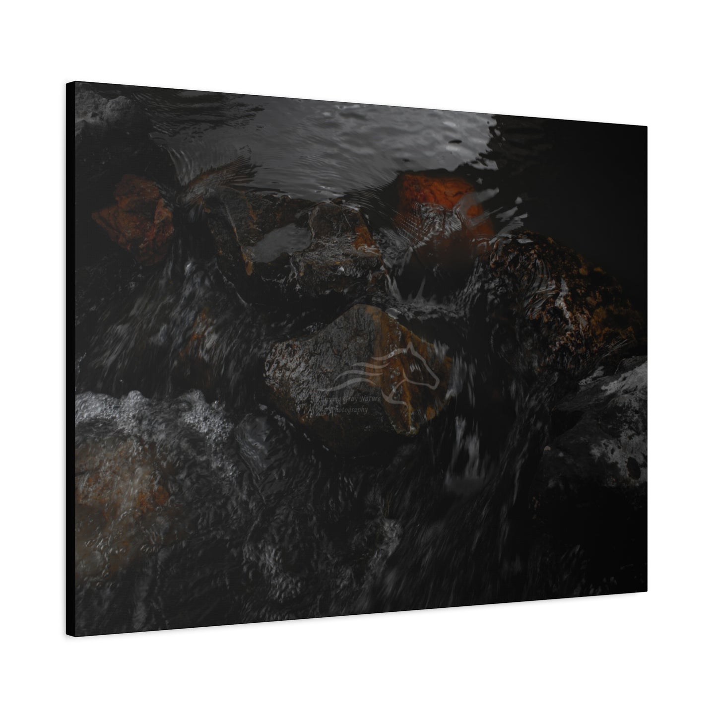Dark Water Rocks Canvas