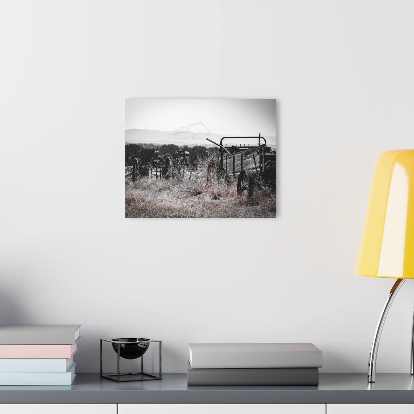 Rustic Black and White Wagon Acrylic