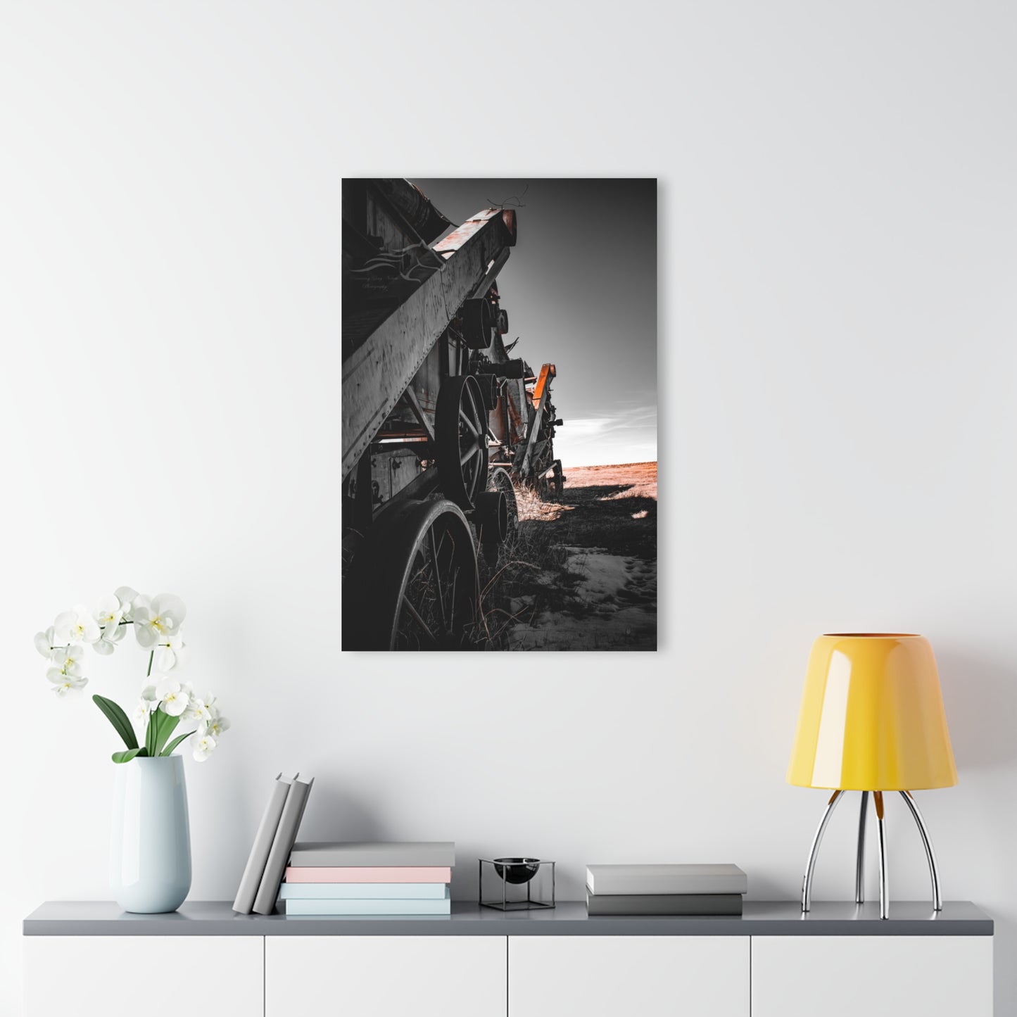 Black and Rusty Farm Equipment Acrylic