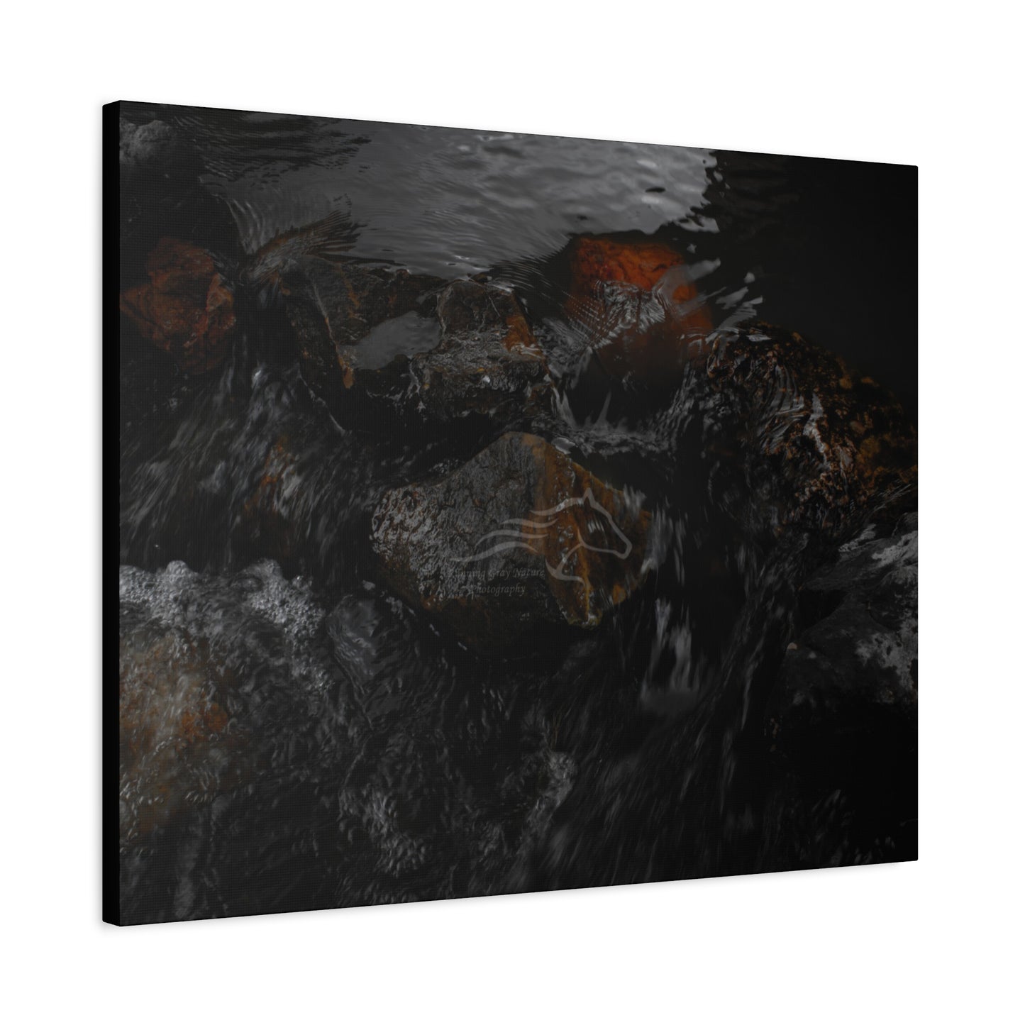 Dark Water Rocks Canvas