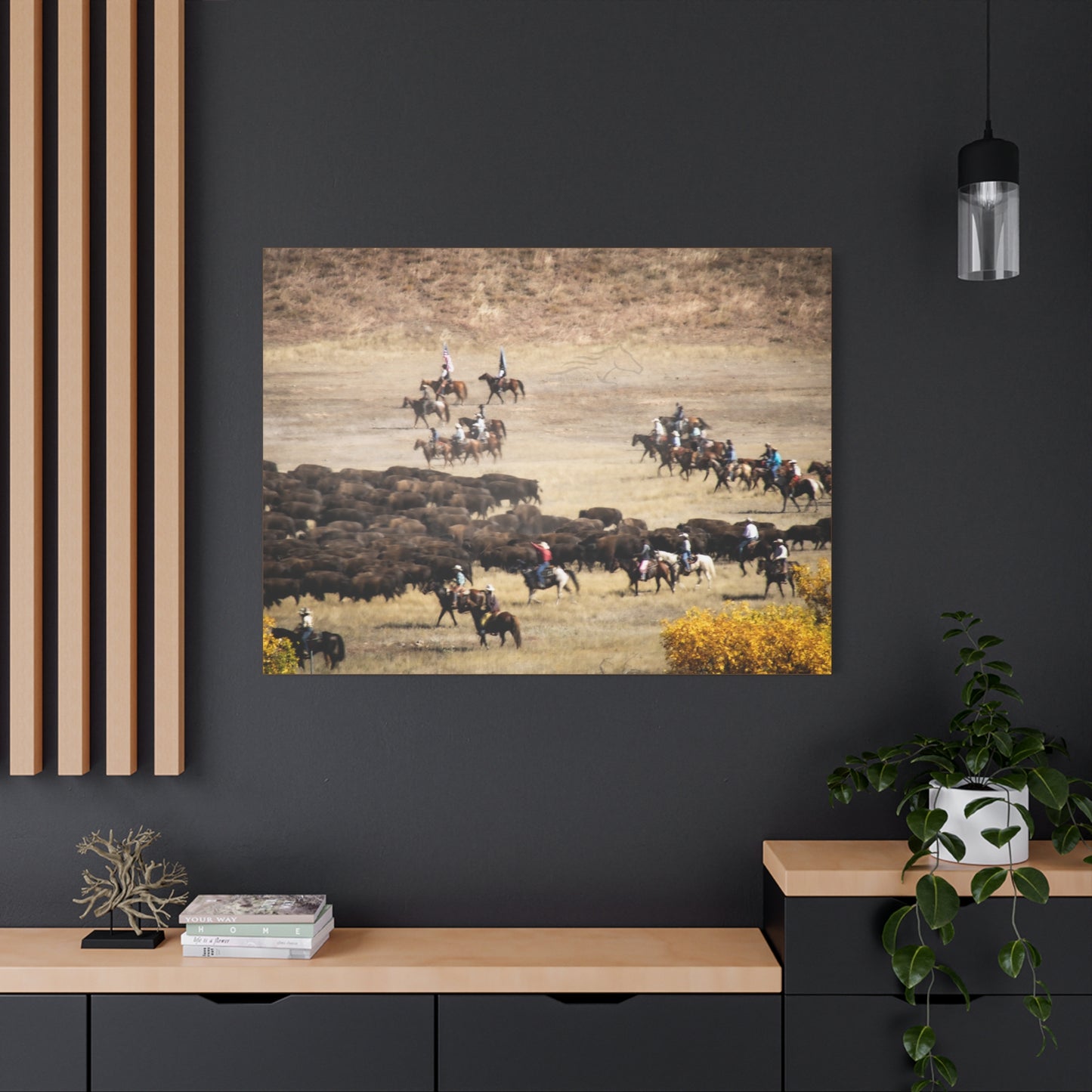 Cowboys and Buffalos Canvas