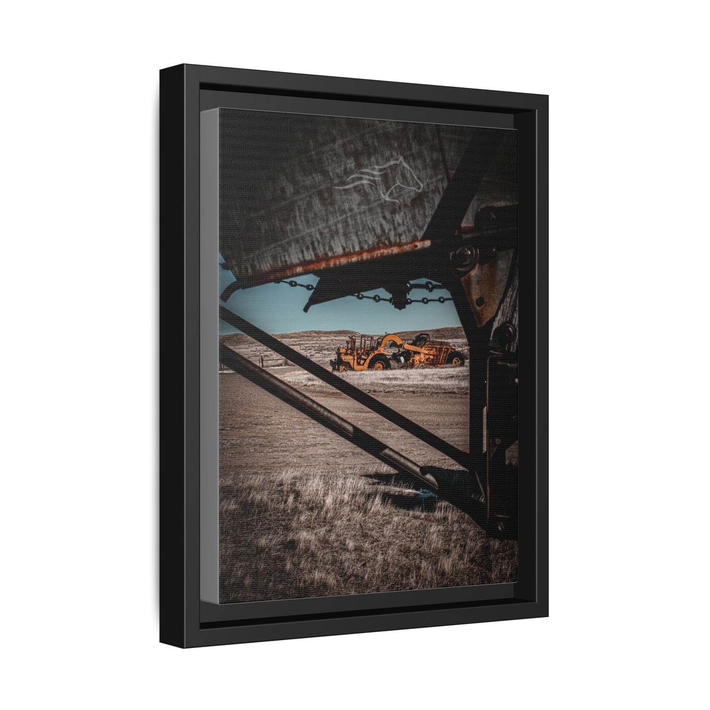 Rustic Yellow John Deer Framed Canvas