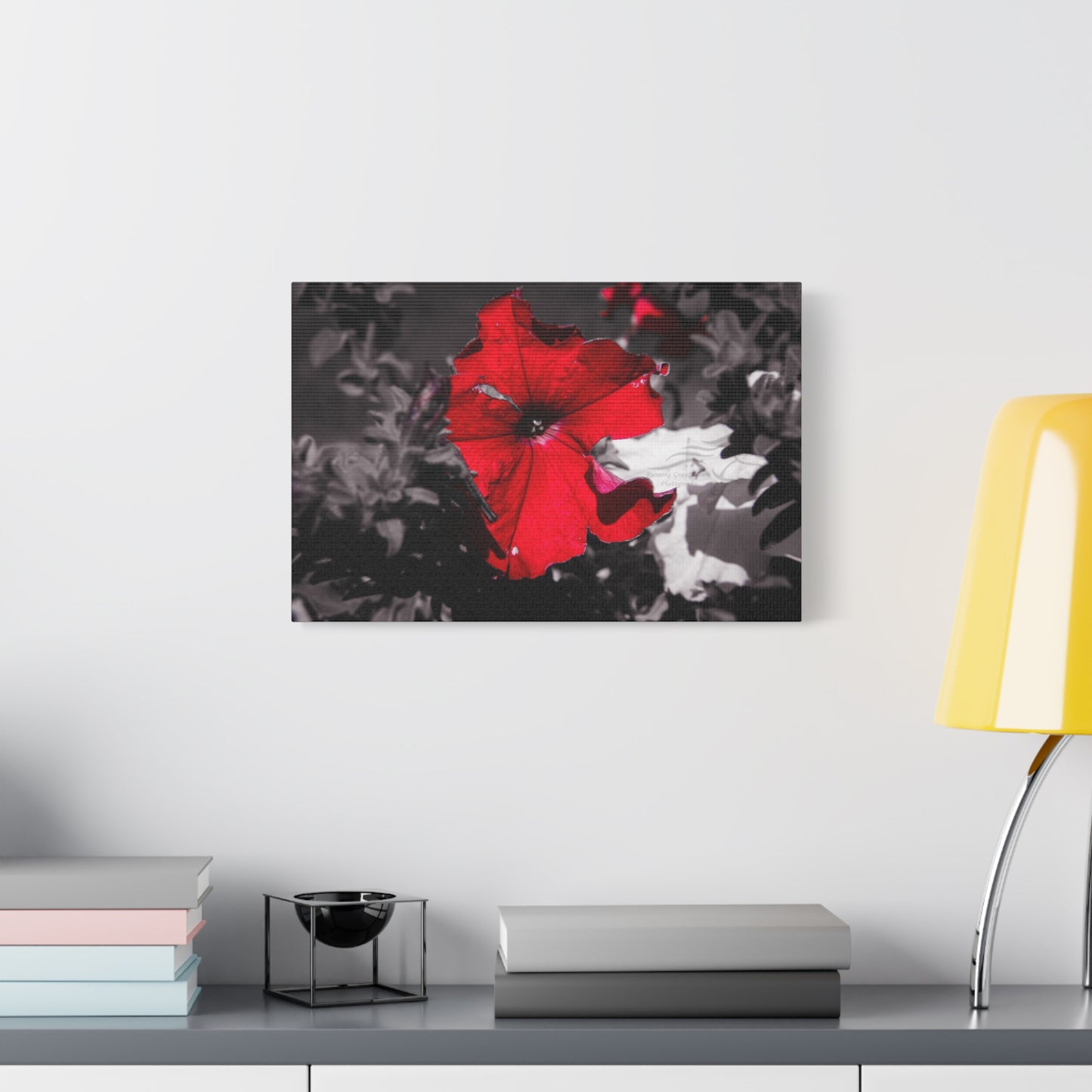 Black and Red Flower Canvas