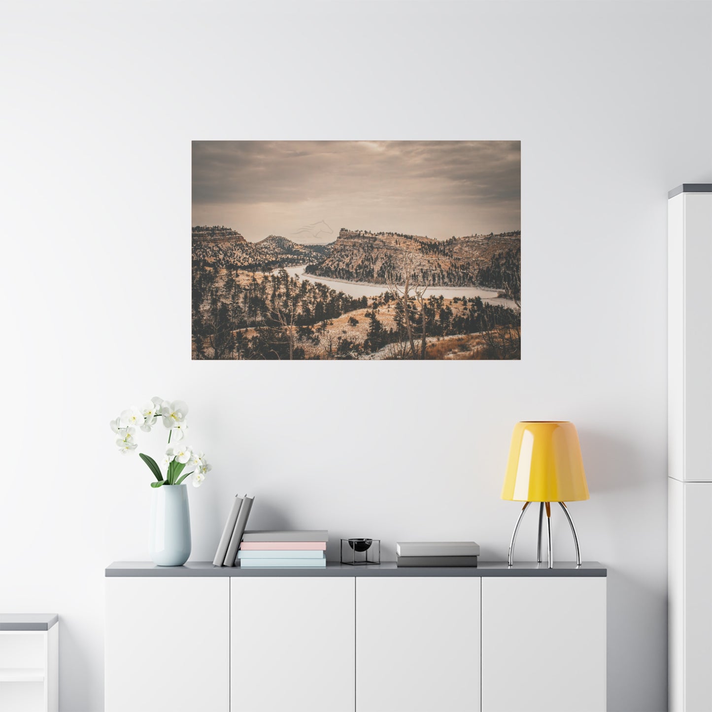 Rustic Mountain Landscape Canvas
