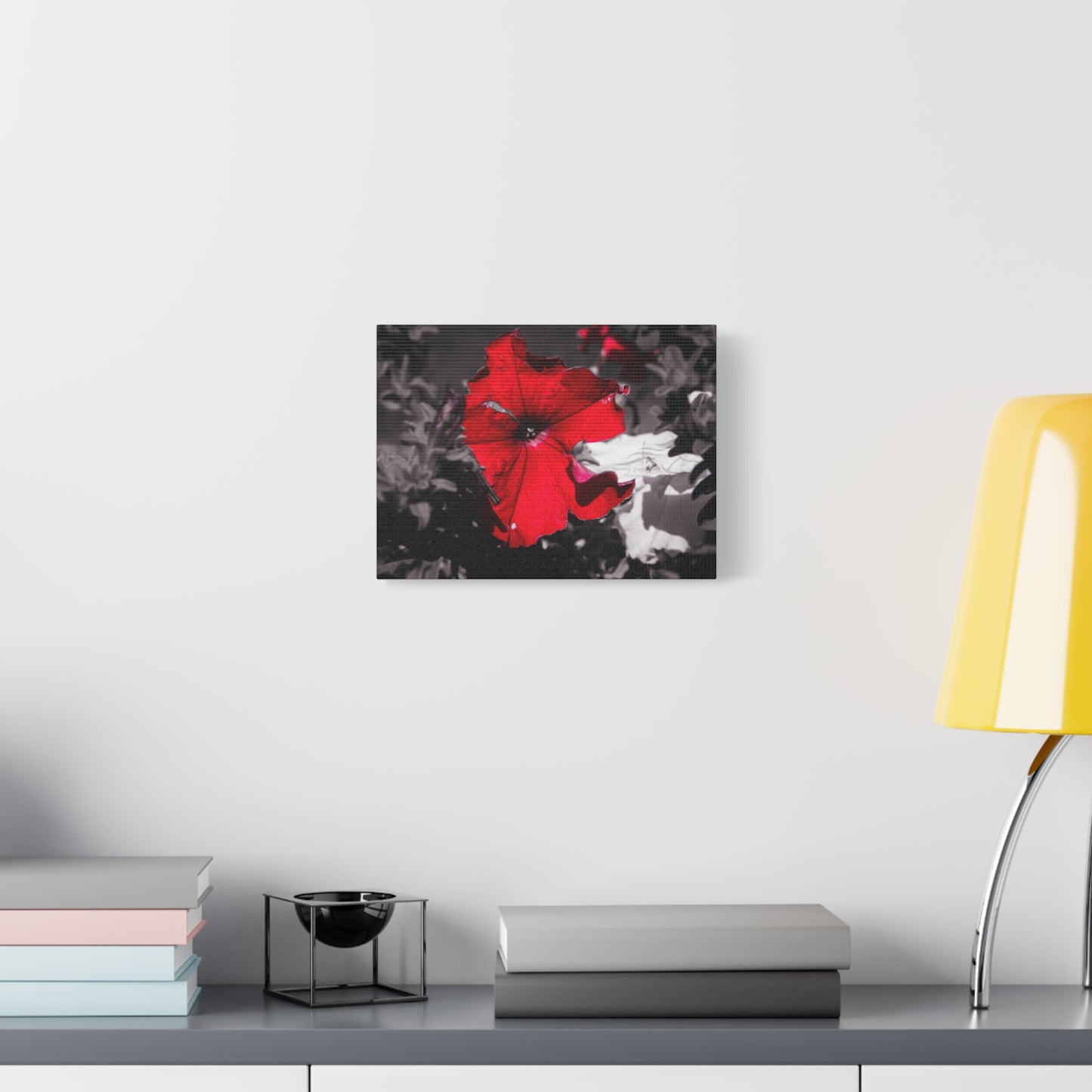 Black and Red Flower Canvas
