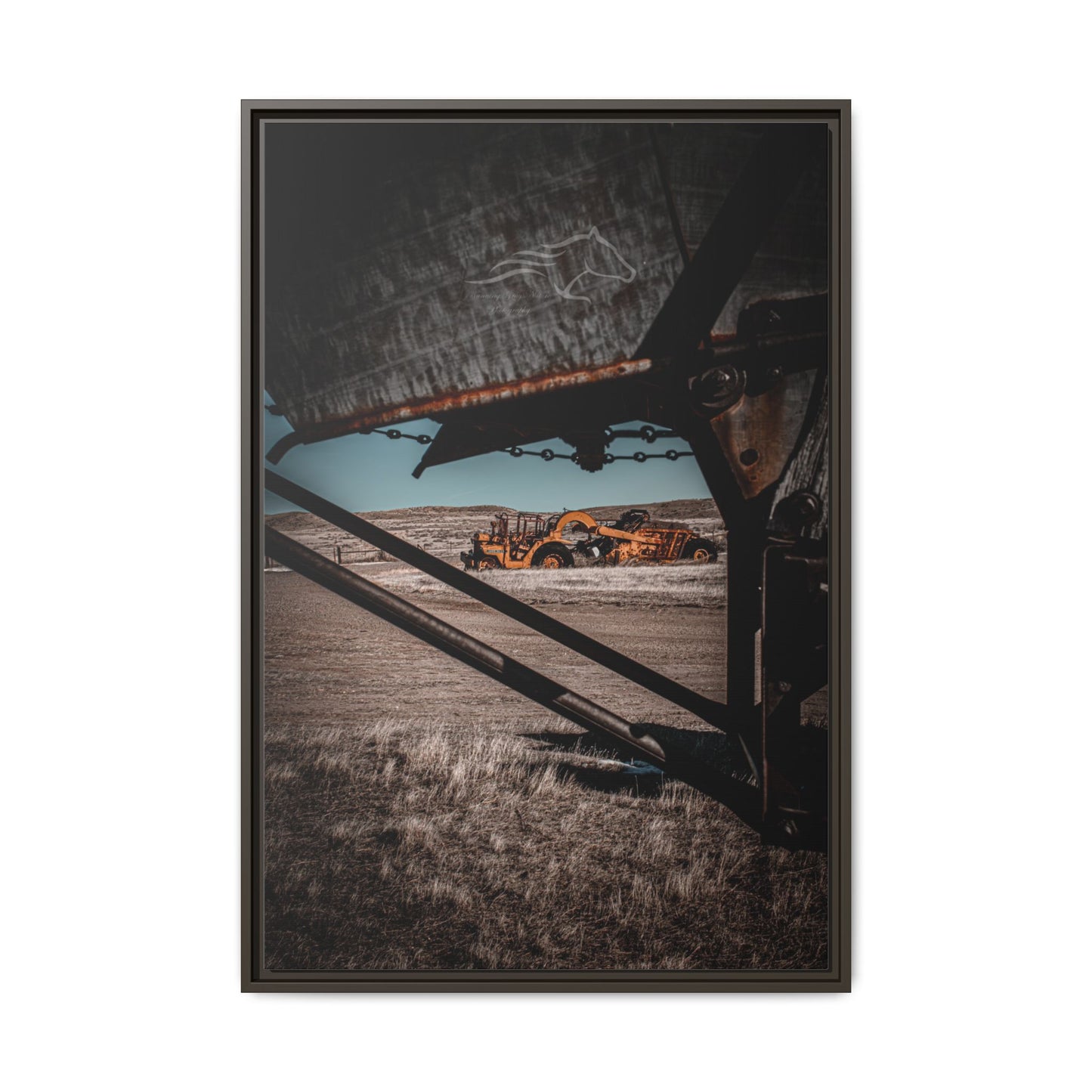 Rustic Yellow John Deer Framed Canvas