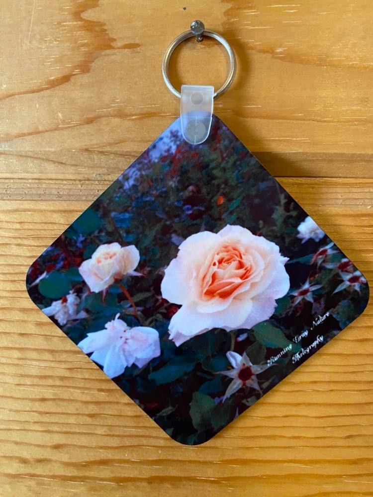 White Rose Key Chain