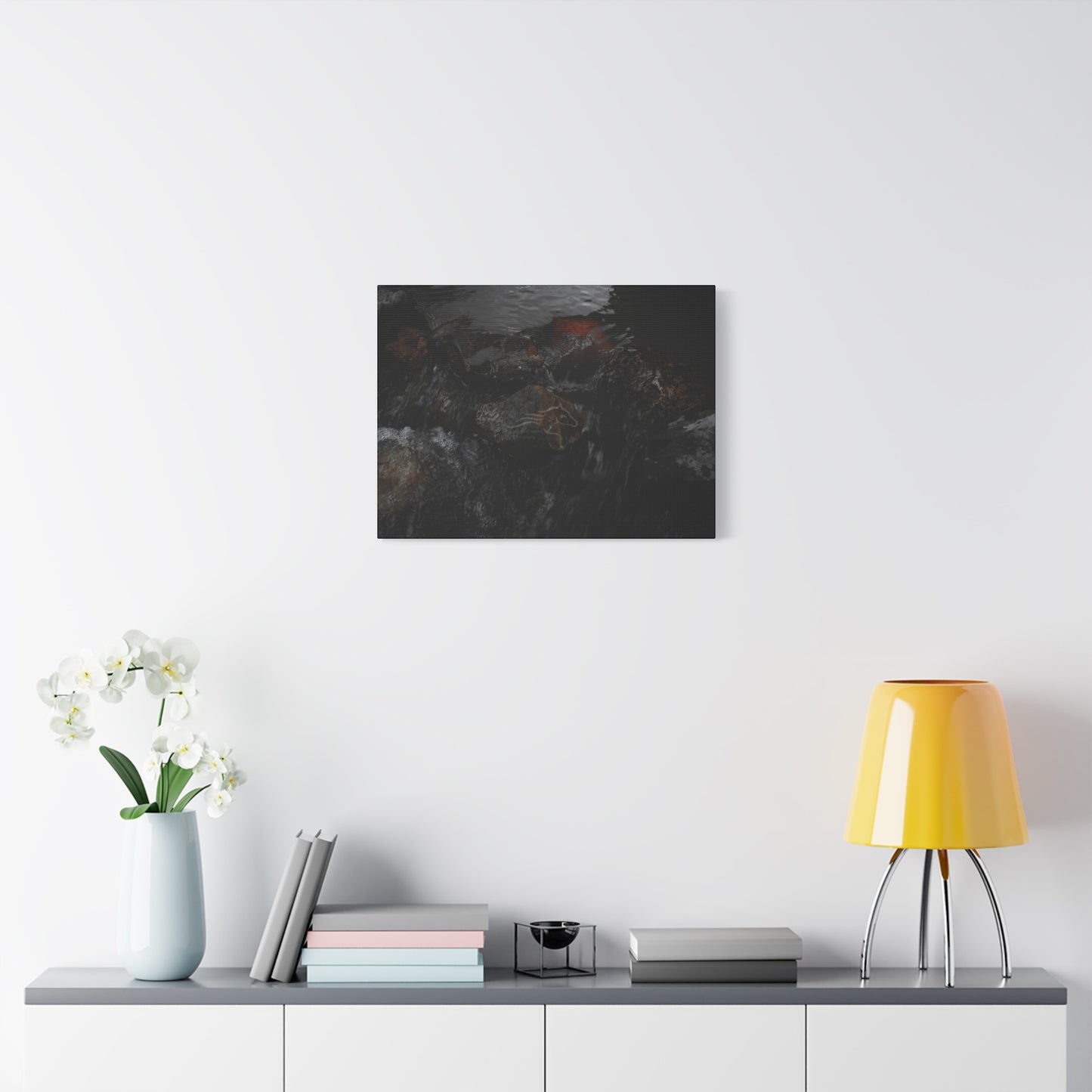 Dark Water Rocks Canvas