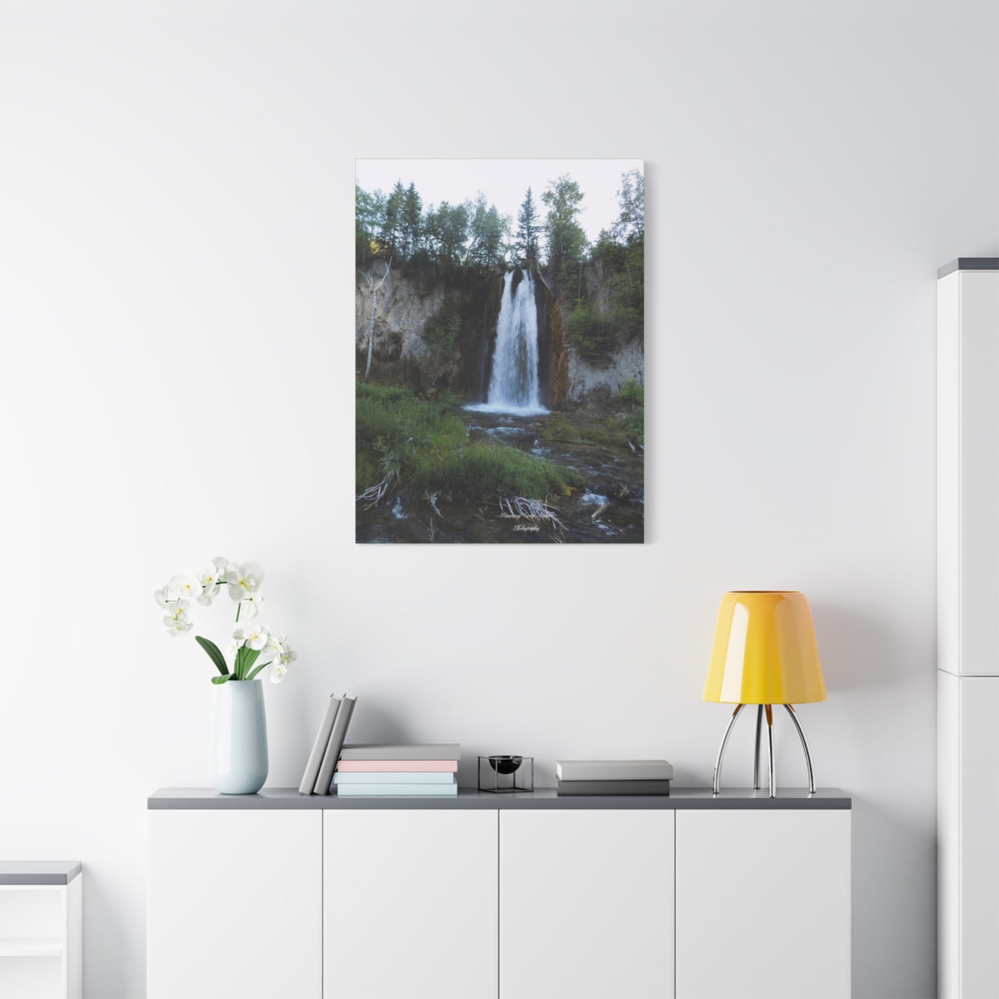 Spearfish Canyon Waterfall Matte Canvas, Stretched, 1.25"