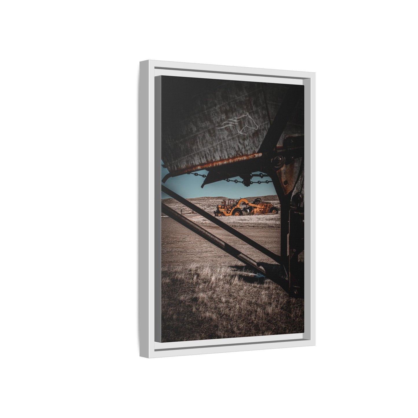 Rustic Yellow John Deer Framed Canvas