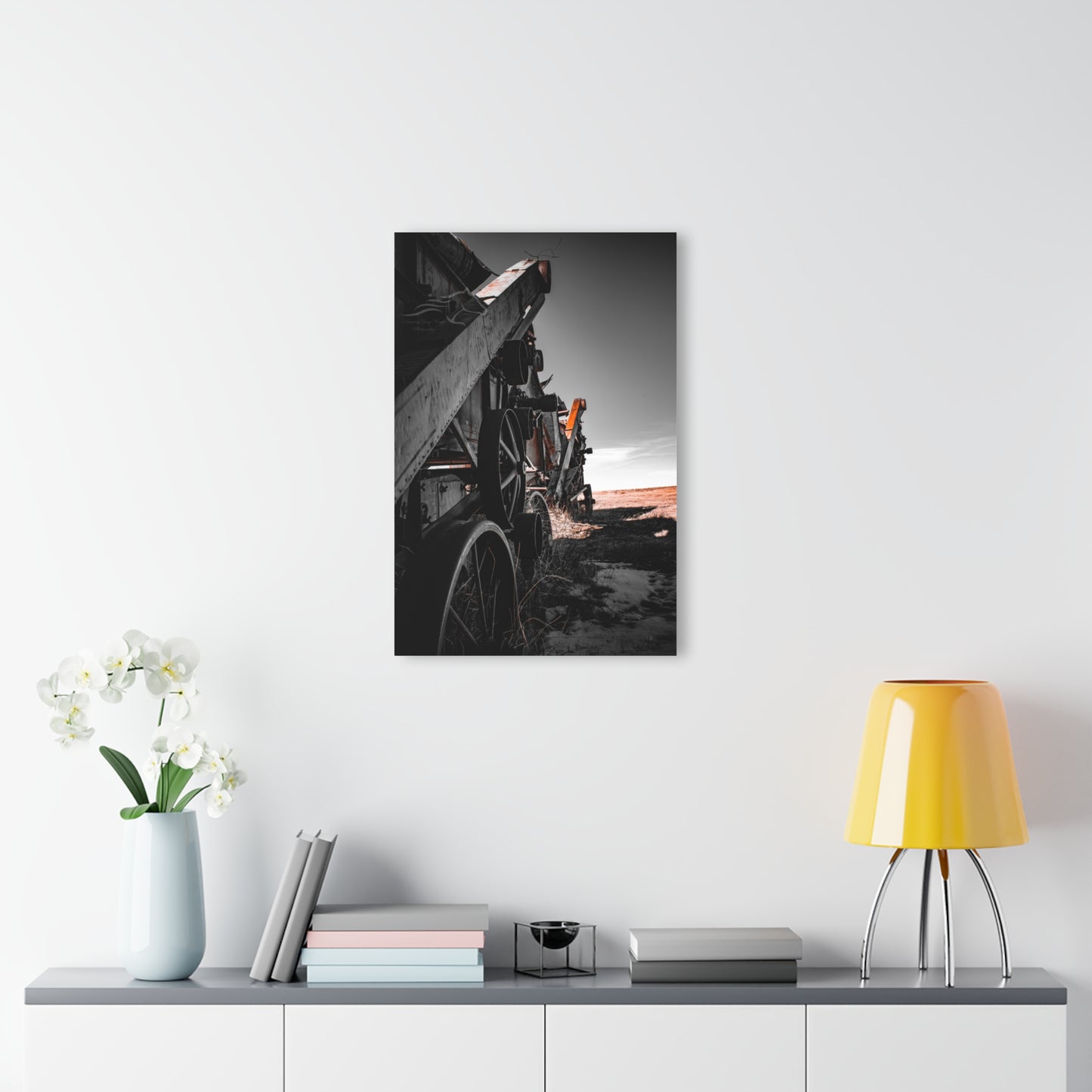 Black and Rusty Farm Equipment Acrylic