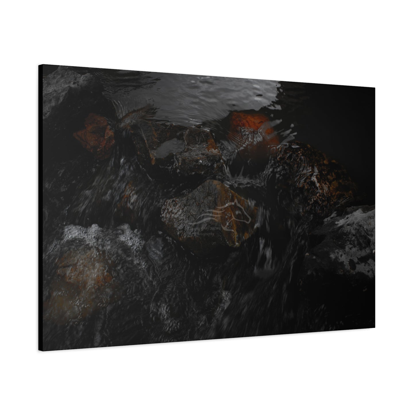 Dark Water Rocks Canvas