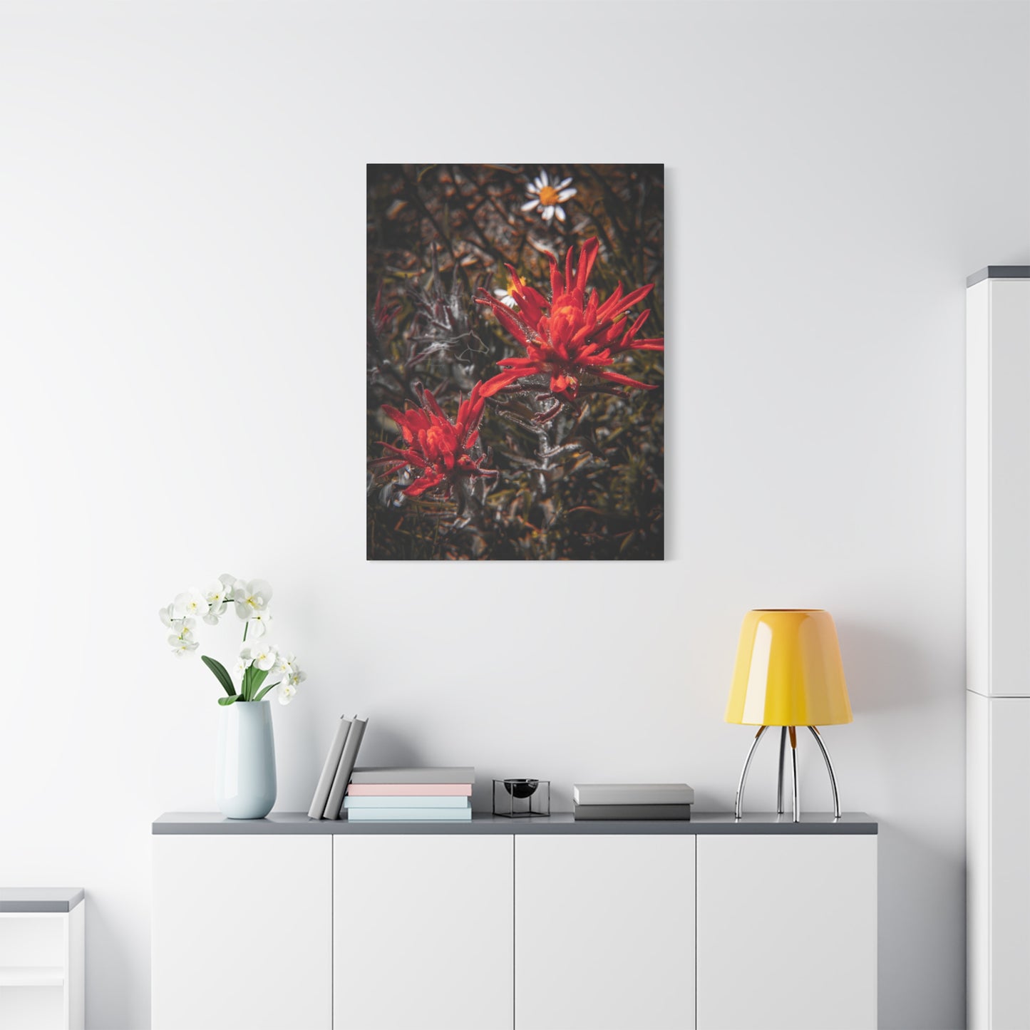 Black and Red Indian Paint Brush Canvas