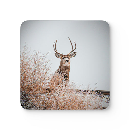 Rustic Deer Cork Coaster Set