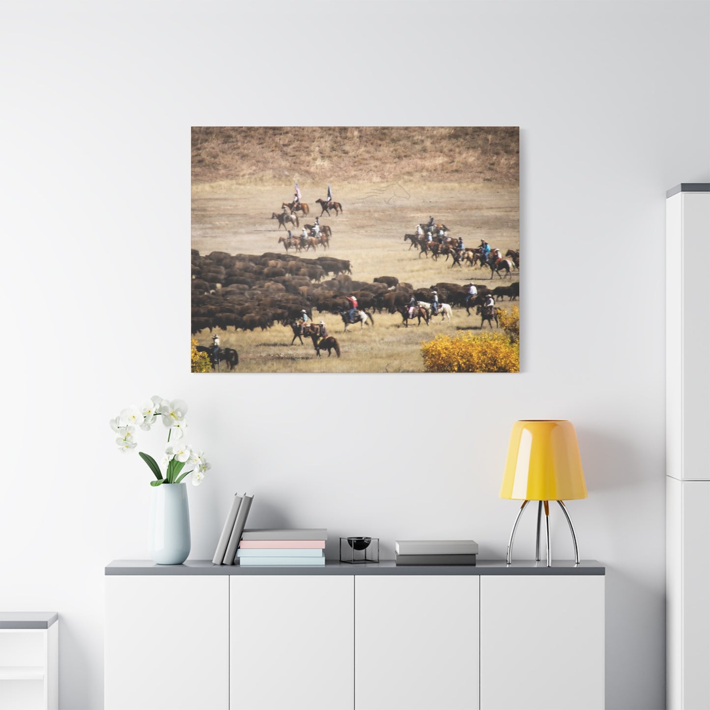 Cowboys and Buffalos Canvas