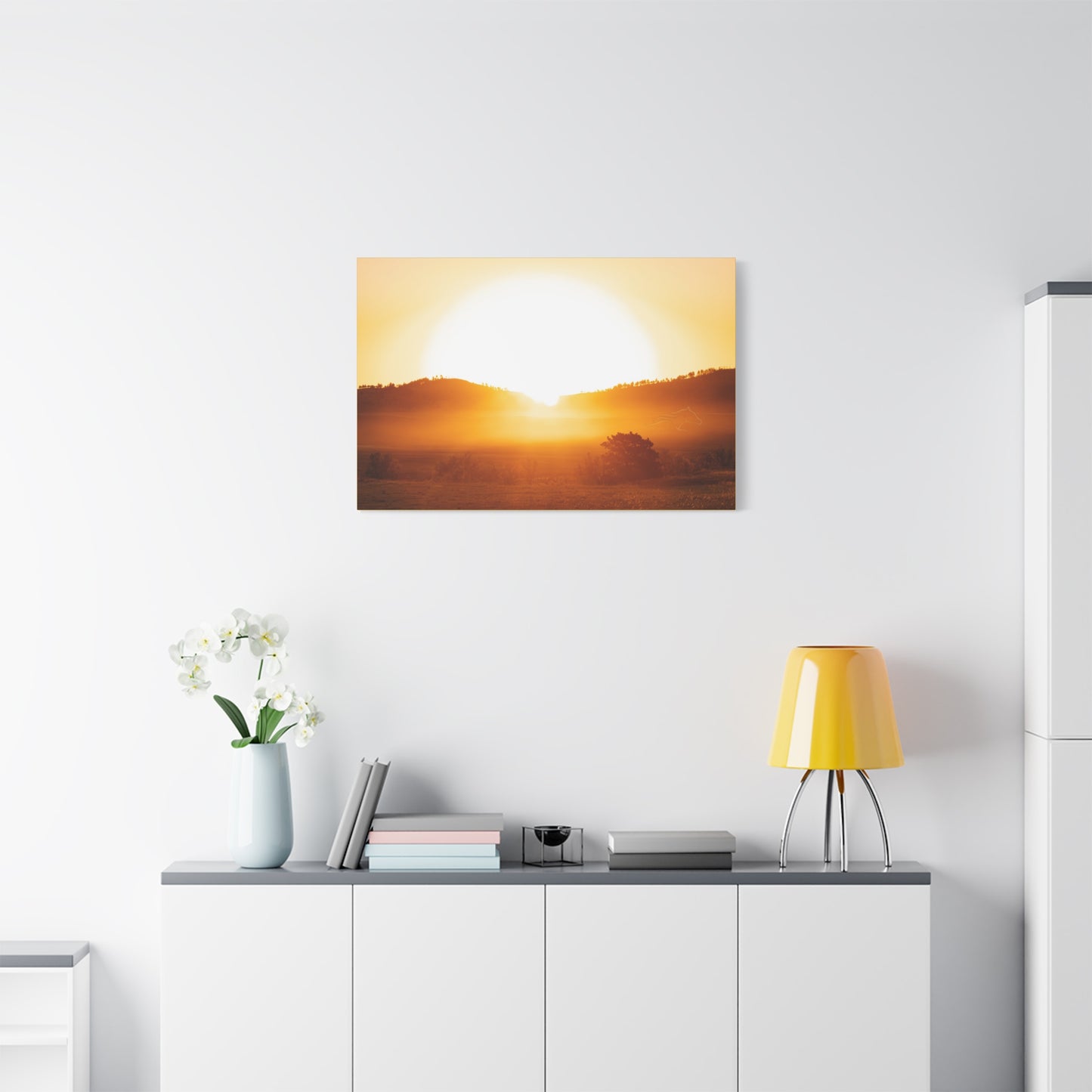 Buffalo Round Up Sunrise Canvas