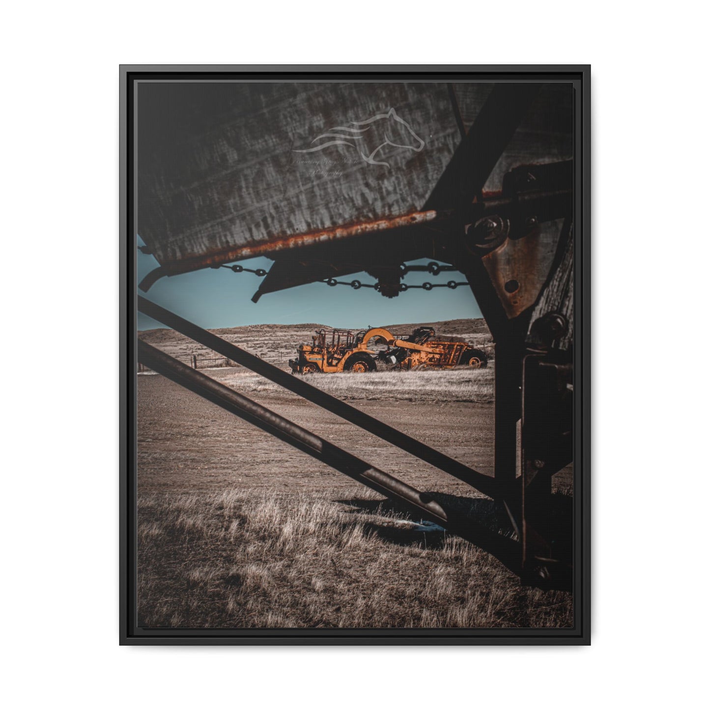 Rustic Yellow John Deer Framed Canvas