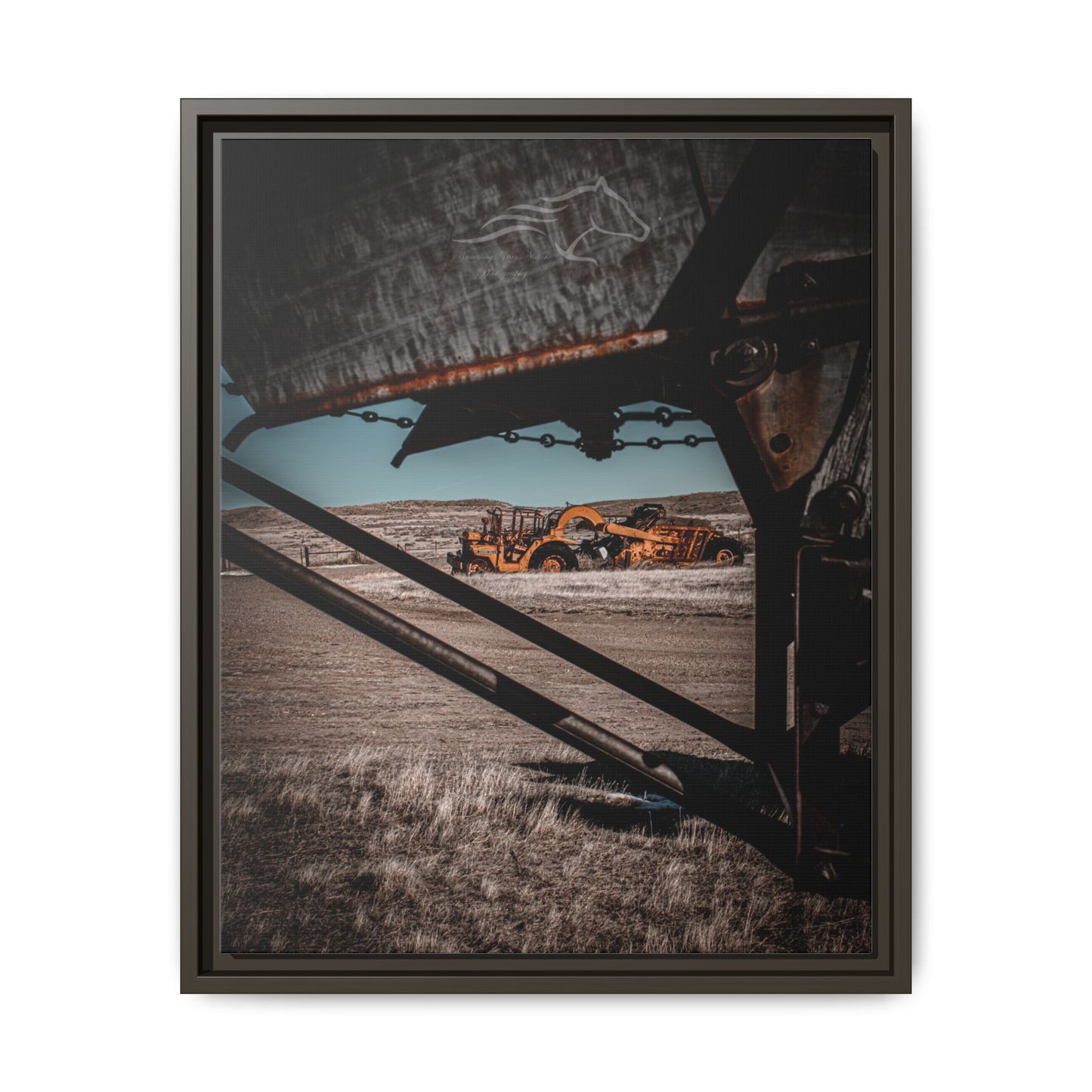 Rustic Yellow John Deer Framed Canvas
