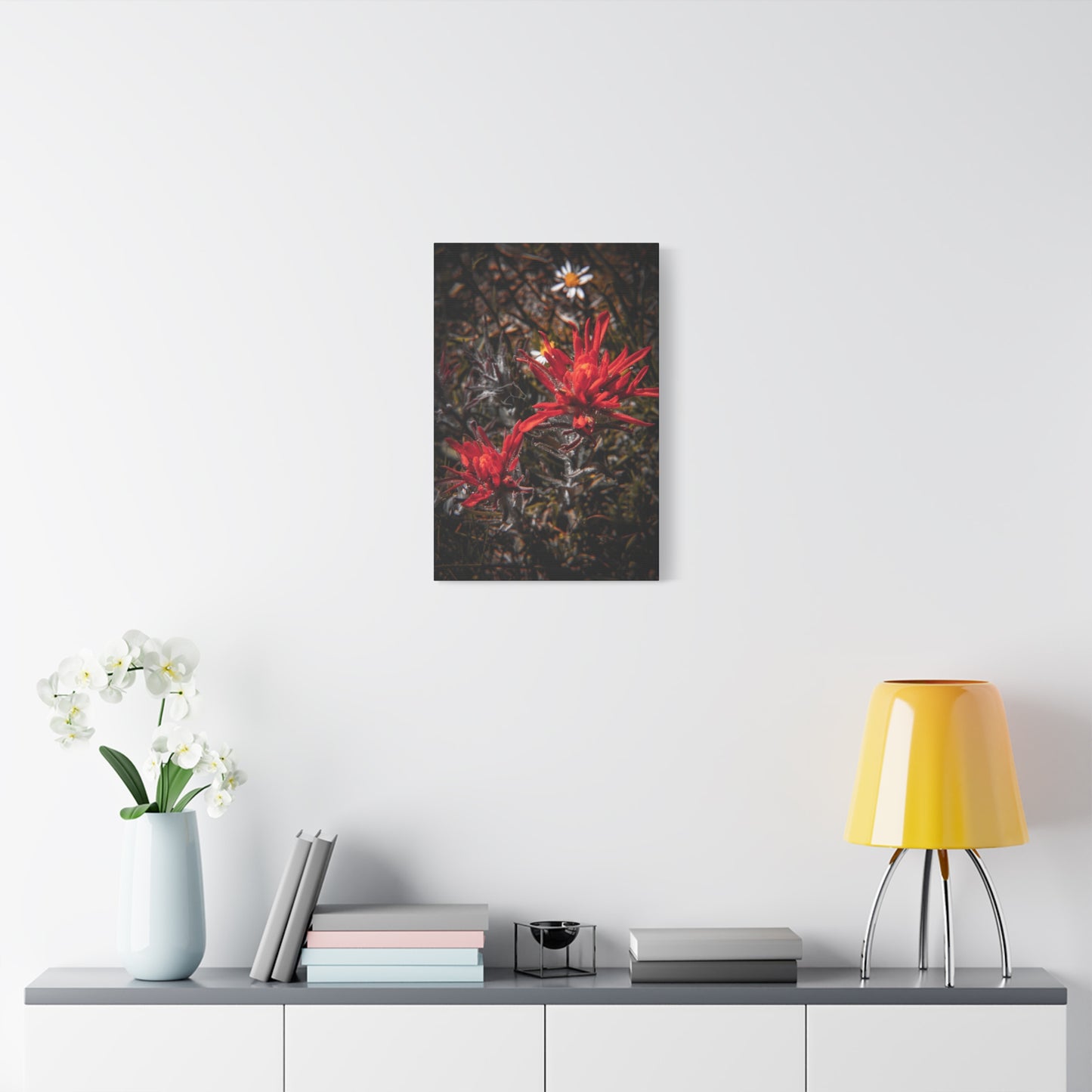 Black and Red Indian Paint Brush Canvas