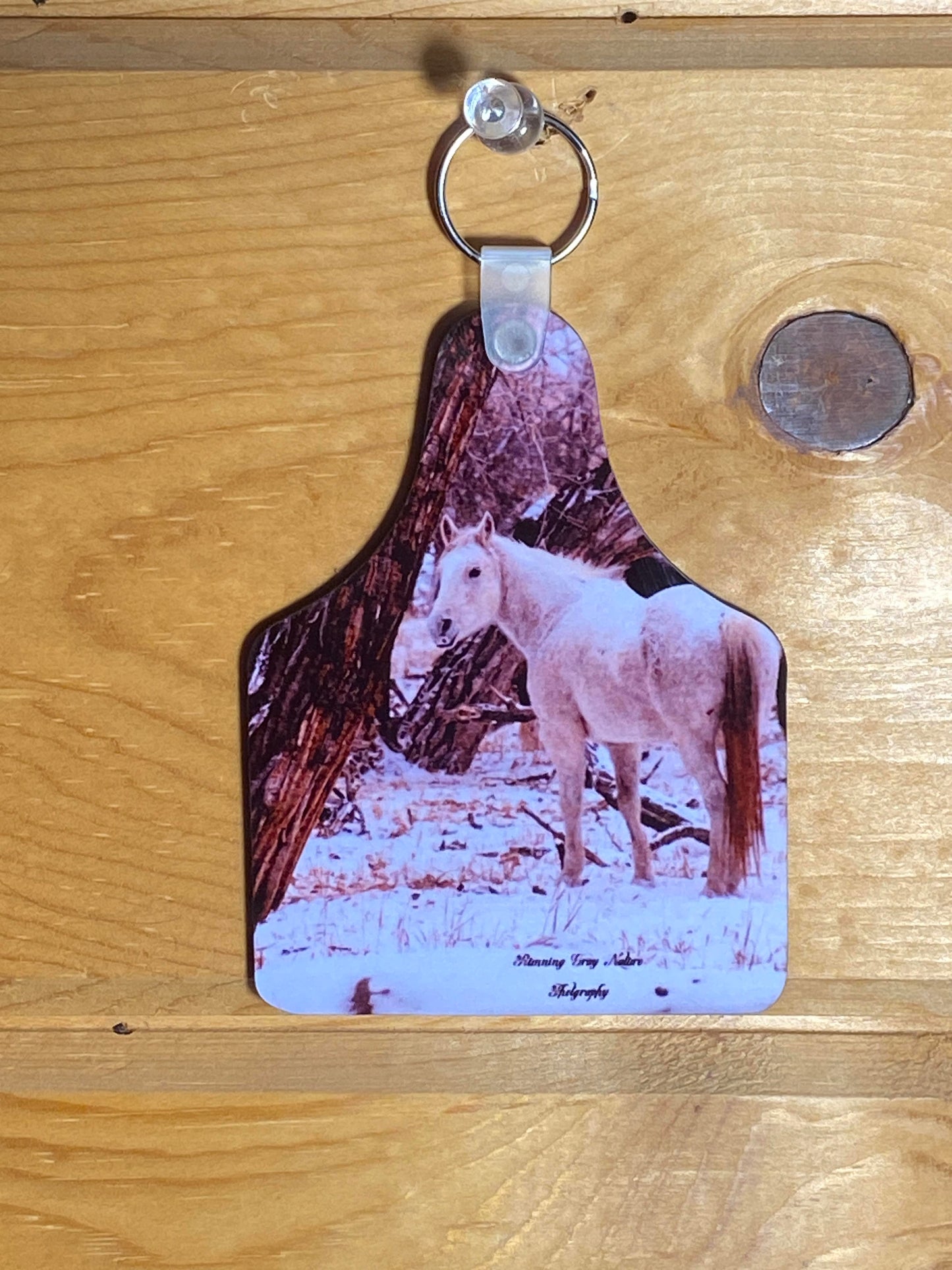 Winter White Horse Key Chain