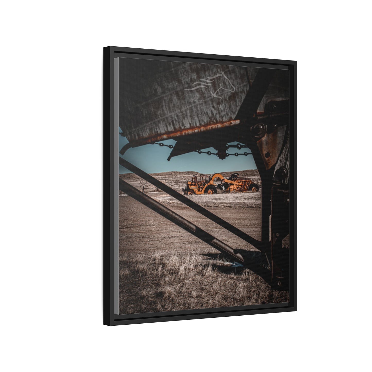 Rustic Yellow John Deer Framed Canvas