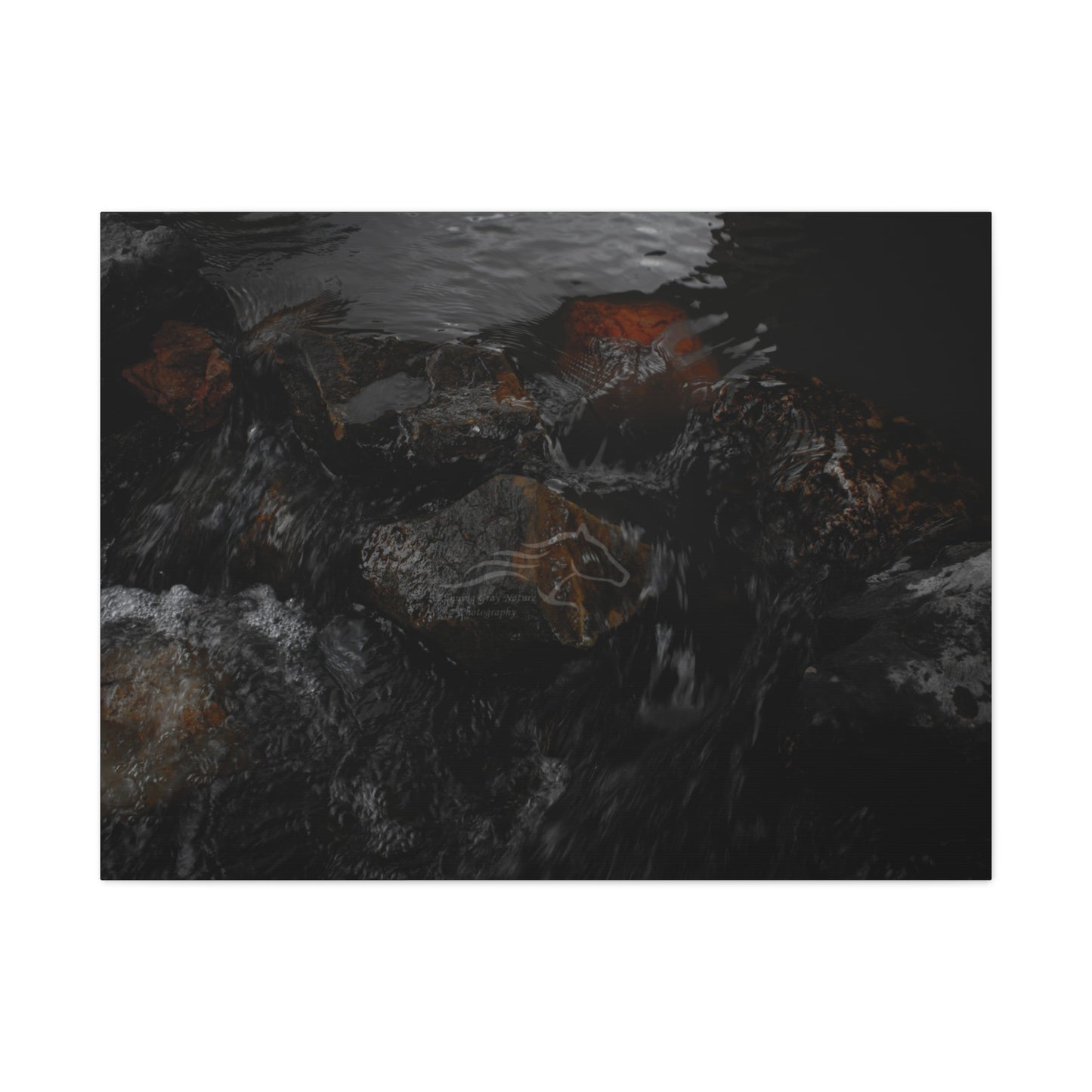 Dark Water Rocks Canvas