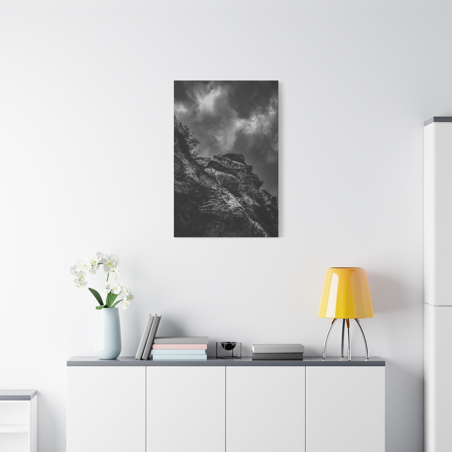 Black and White Sky View Ayres Natural Bridge Canvas