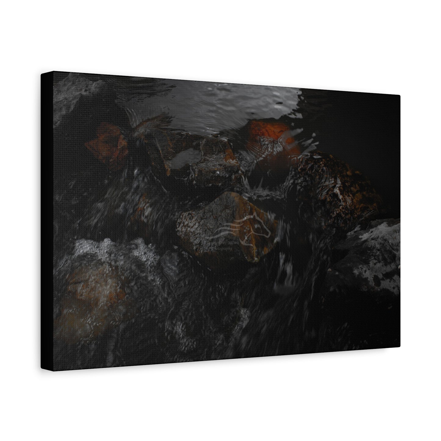 Dark Water Rocks Canvas